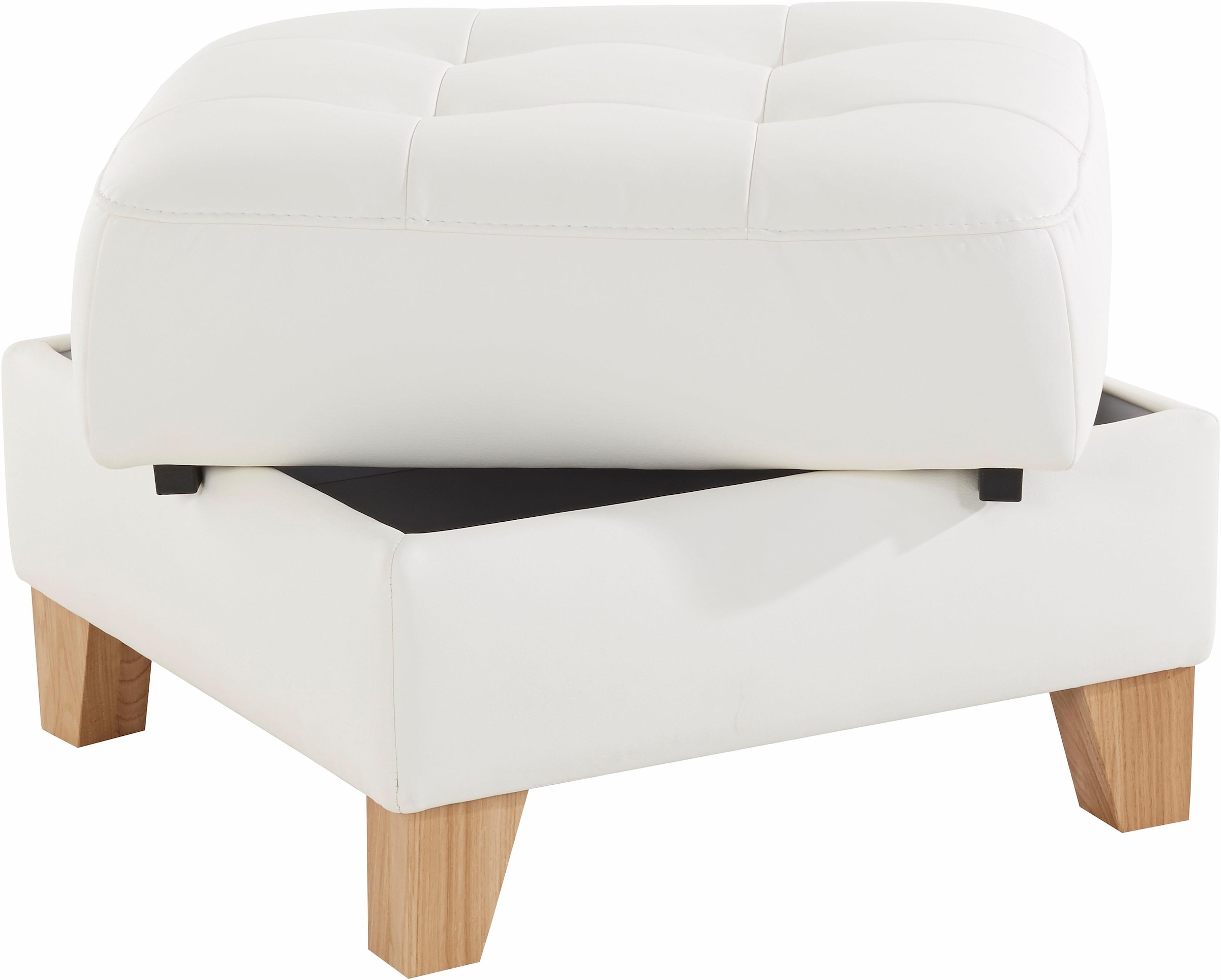 exxpo - sofa fashion Hocker »Elio bequemer Sitzkomfort und aufwendiger Detailverarbeitung«, mit Staufach unter der Sitzfläche