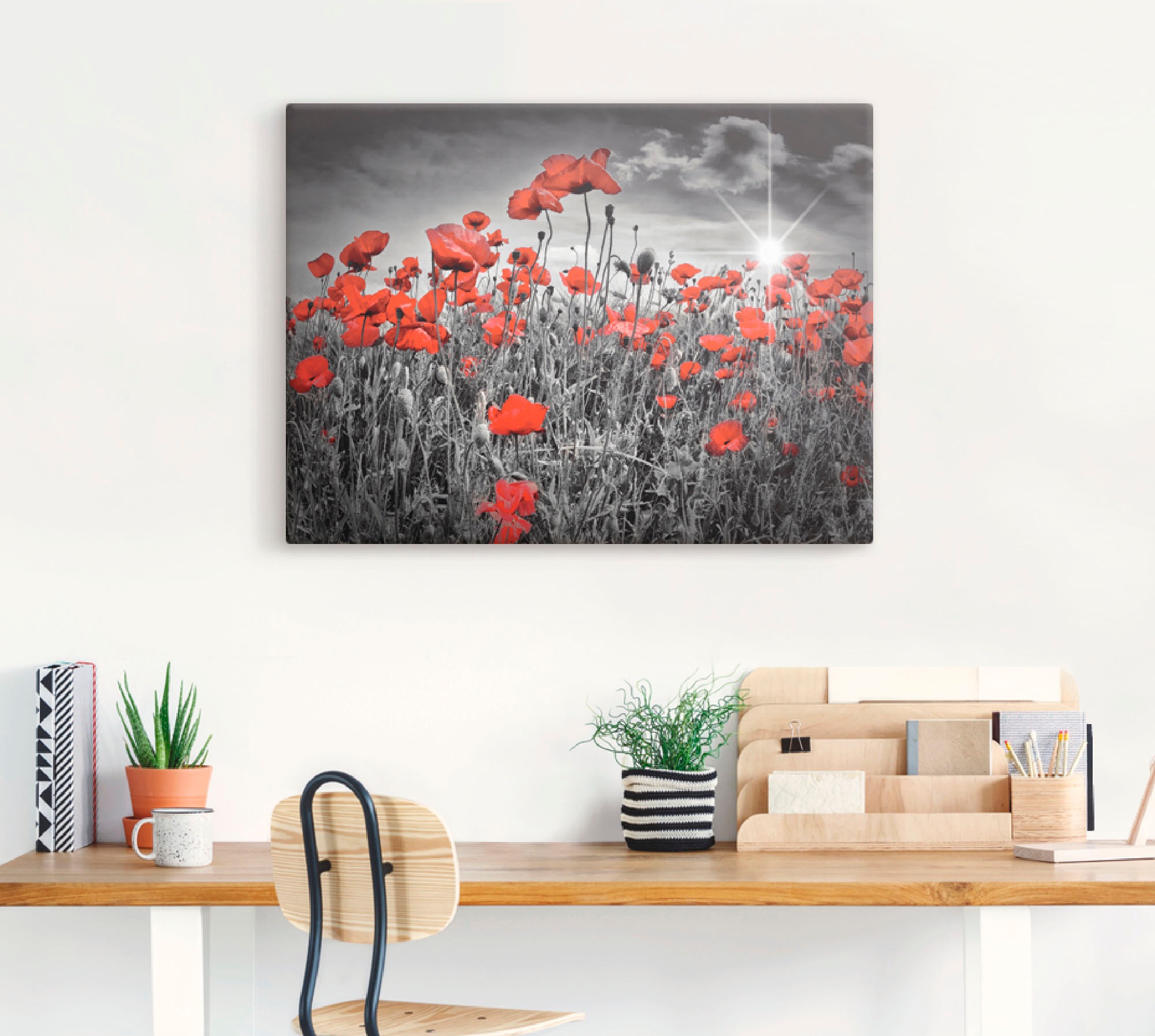 Artland Wandbild »Idyllisches Mohnblumenfeld«, Blumen, (1 St.), als Leinwandbild, Poster in verschied. Größen