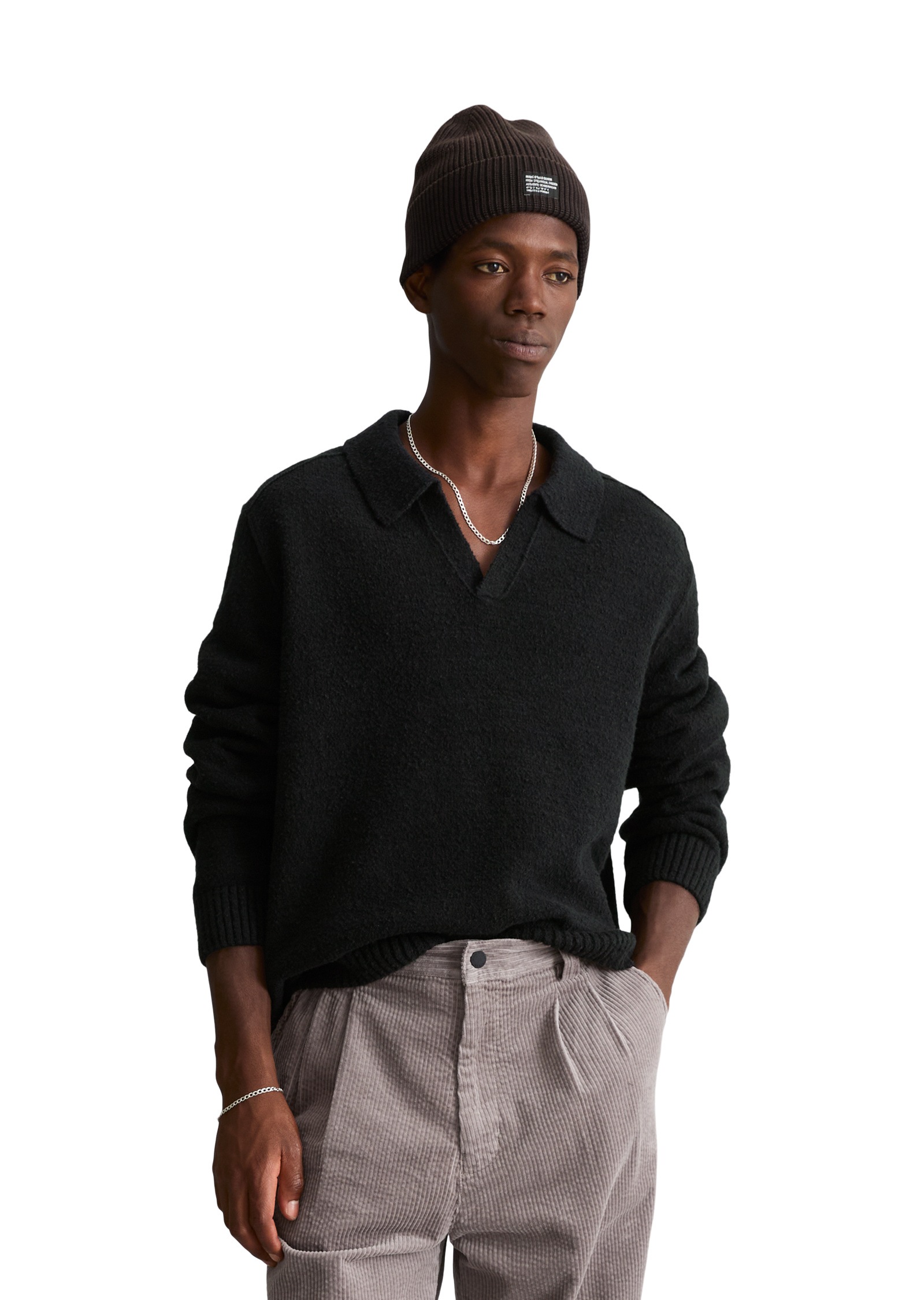 Marc OPolo DENIM Langarm-Poloshirt "aus Bio-Baumwoll-Mix"