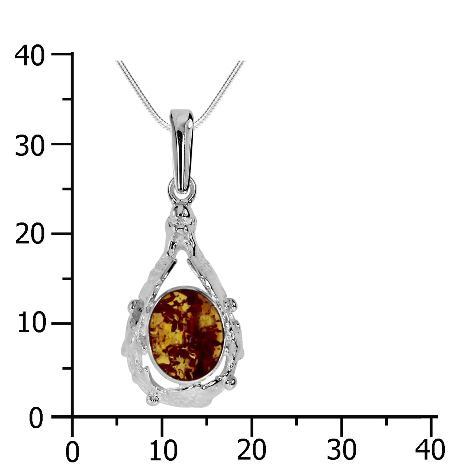 OSTSEE-SCHMUCK Kette mit Anhänger »- Fischland 34x14 mm - Silber 925/000 - Bernstein«