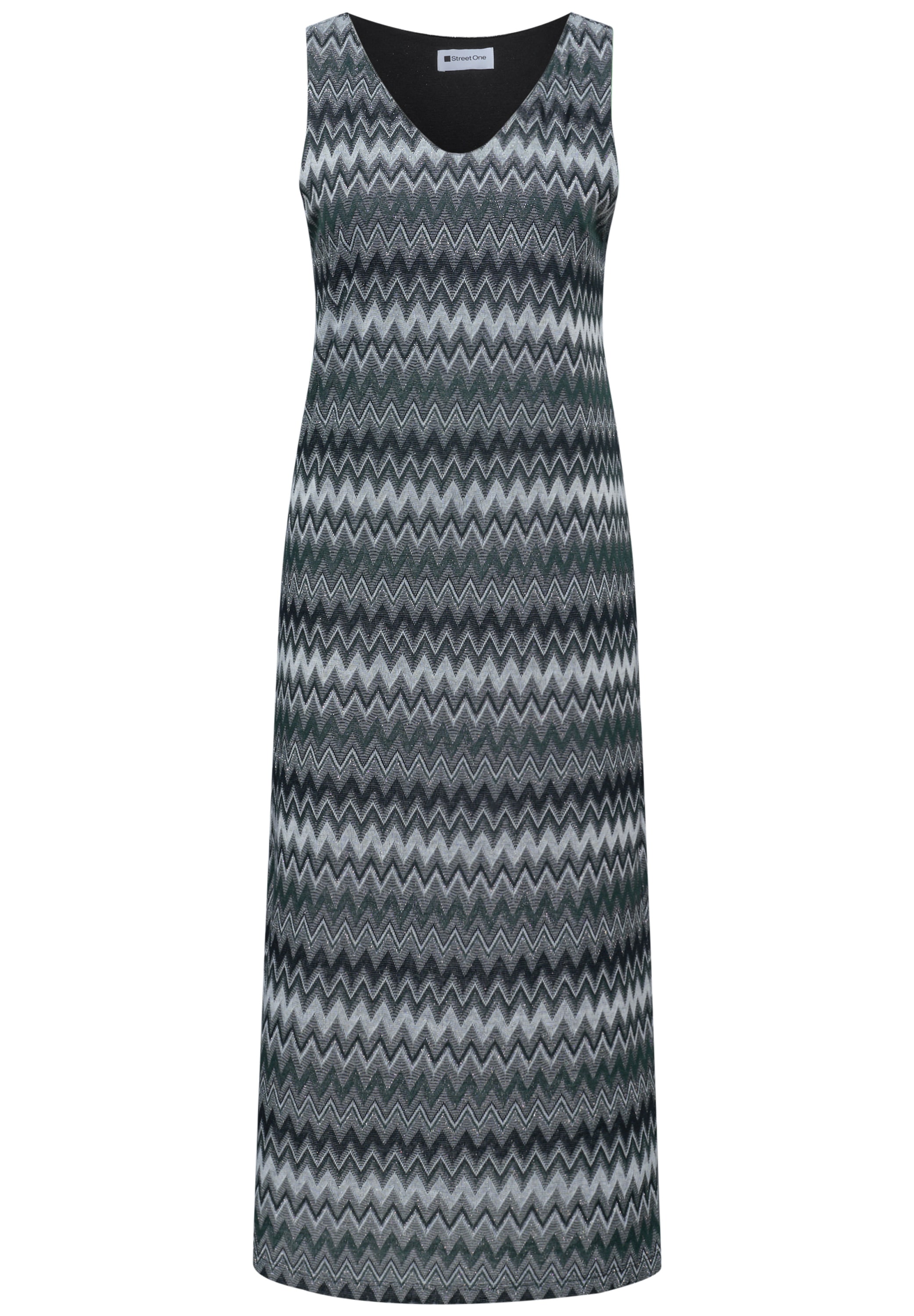 STREET ONE Midikleid Ohne Taschen mit Zick Zack Muster