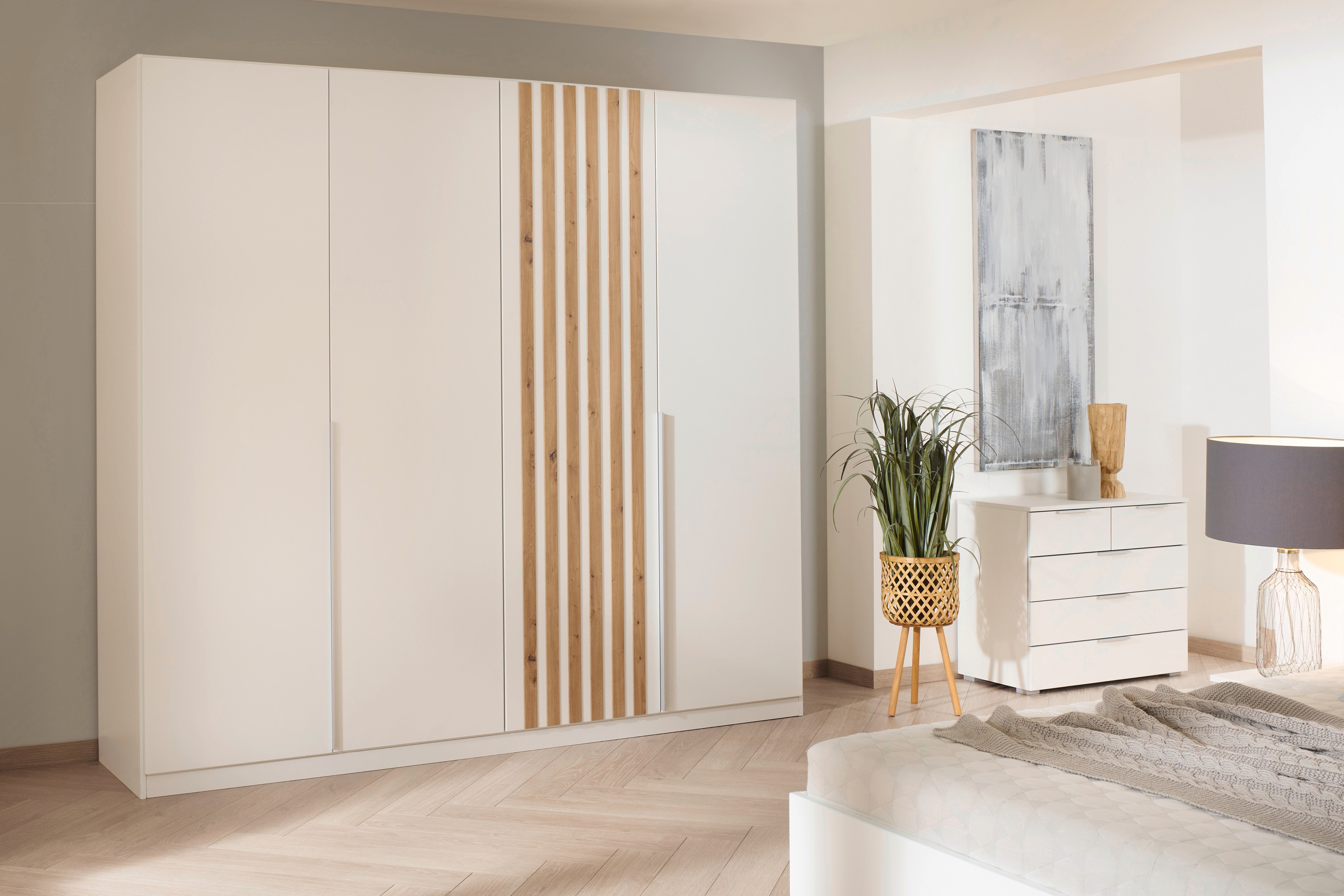 Thumbnail - rauch Drehtürenschrank "Kleiderschrank Schrank Garderobe Garderobenschrank LAMELLA", elegante Lamellen-Auflage in 3D Aku...