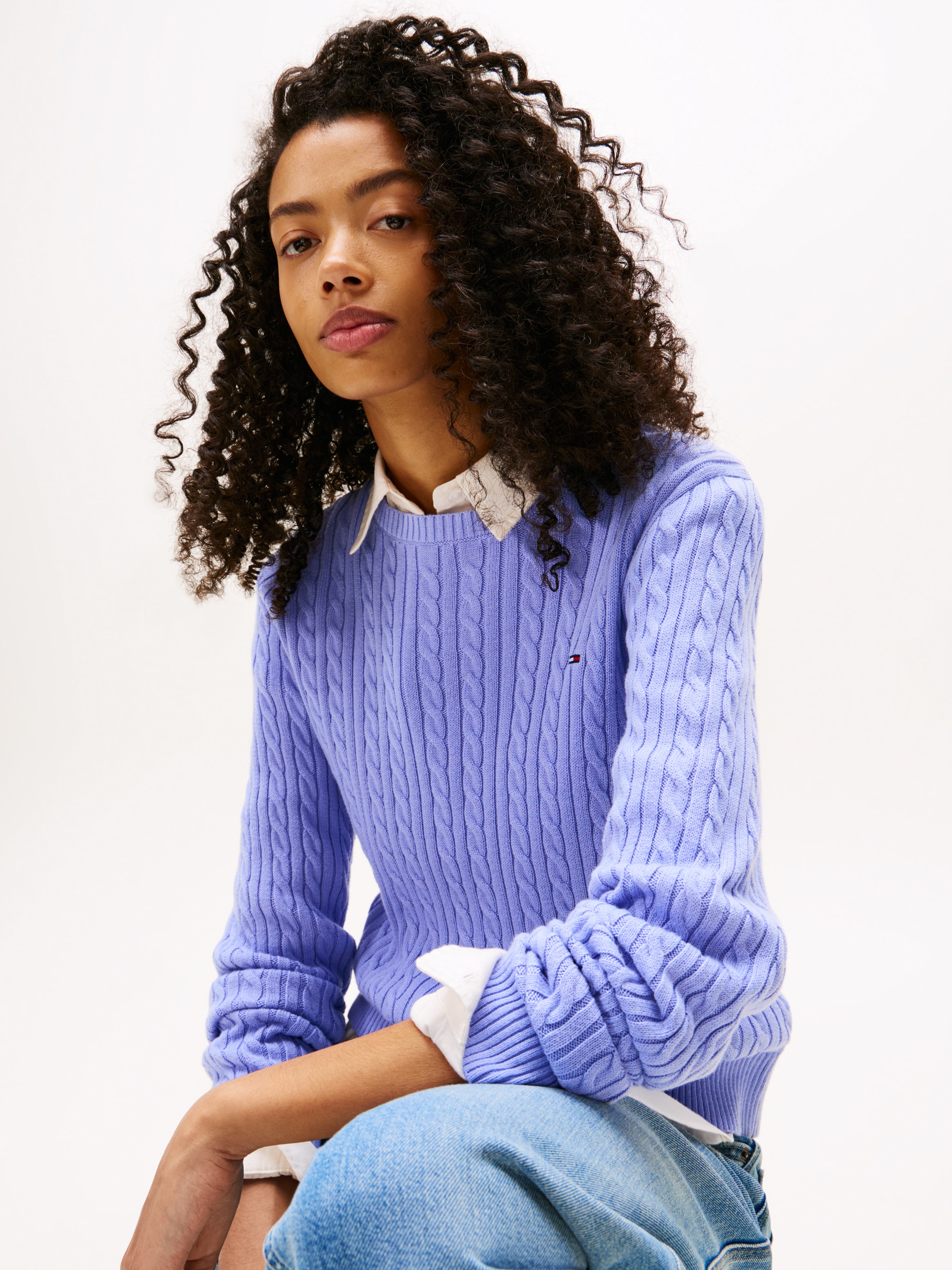 Tommy Jeans Strickpullover »TJW CABLE ESSENTIAL SWEATER«, mit Zopfmuster