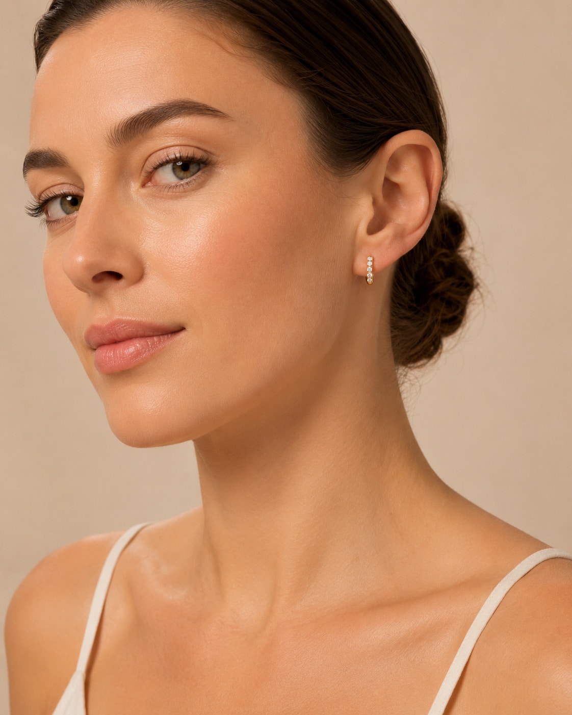 ONE ELEMENT Paar Creolen »Creolen Ohrringe ⌀ 11,8 mm aus 585 Gold« mit 10 Lab Grown Diamanten / Labordiamanten 0,35 ct