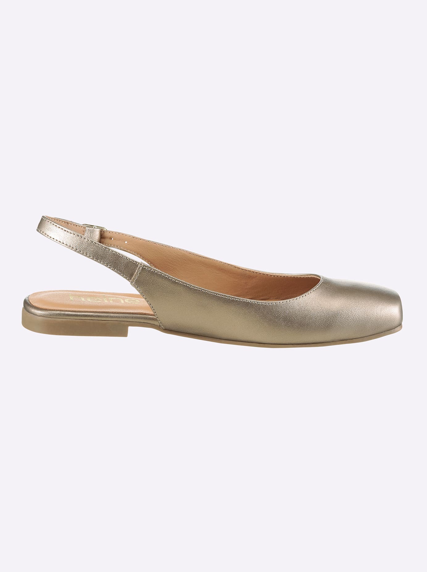 Ballerina HEINE, Damen, Gr. 35, bronzefarben, Glattleder, Leder, Rindsleder, Schuhe Ballerina 6