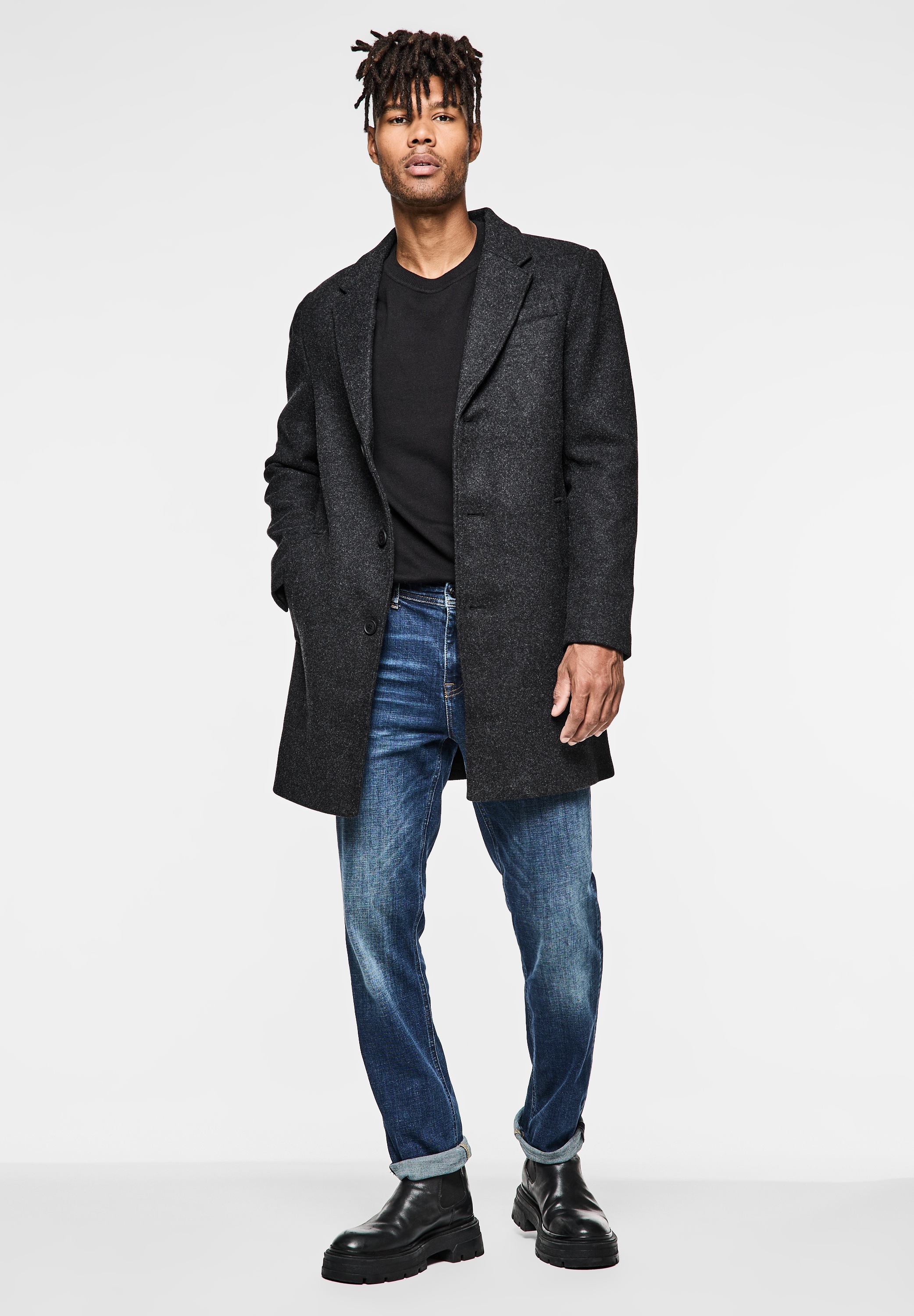 STREET ONE MEN Outdoorjacke, ohne Kapuze, mit Knopfleiste