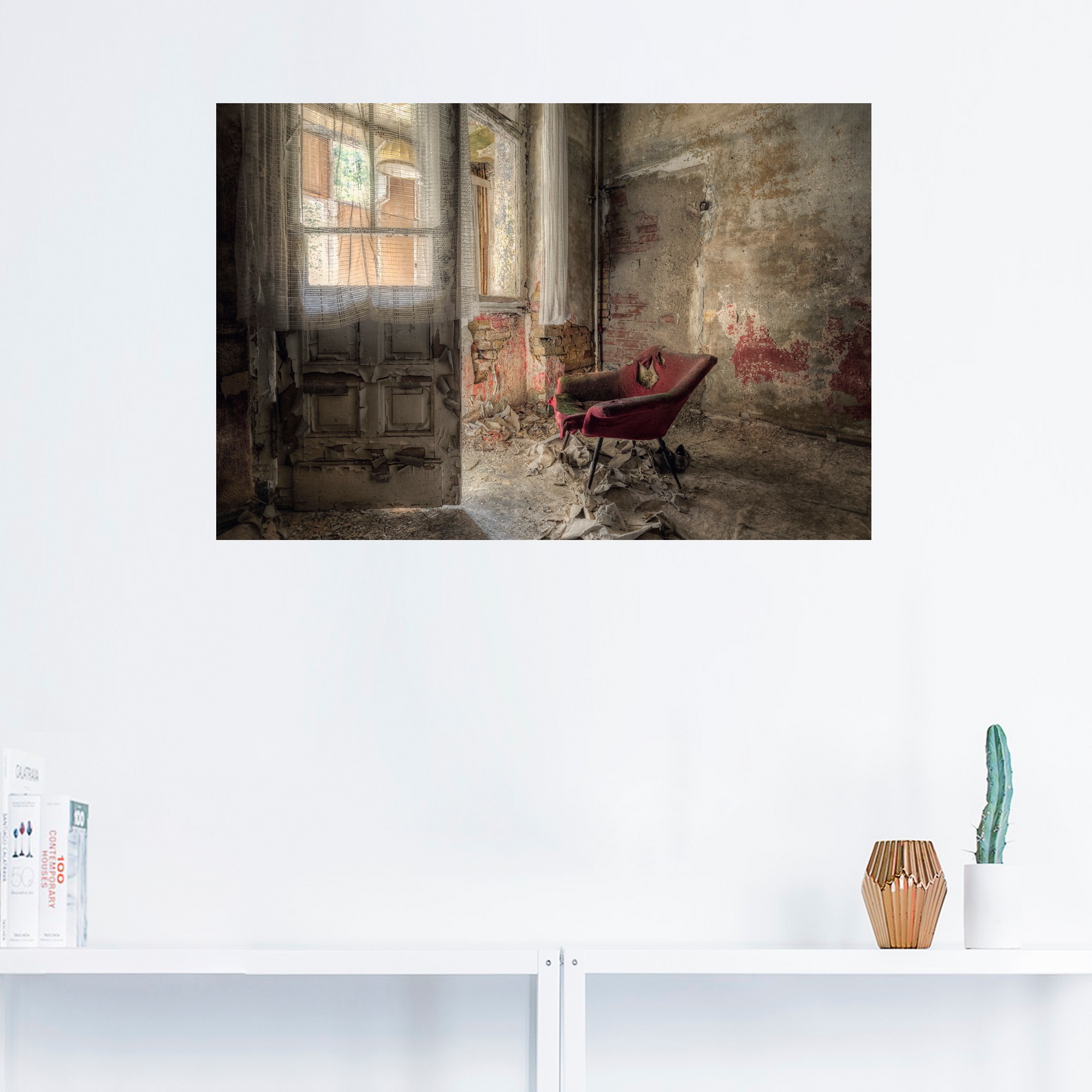 Artland Wandbild "Lost Place - roter Sessel I", Innenarchitektur, (1 St.), günstig online kaufen