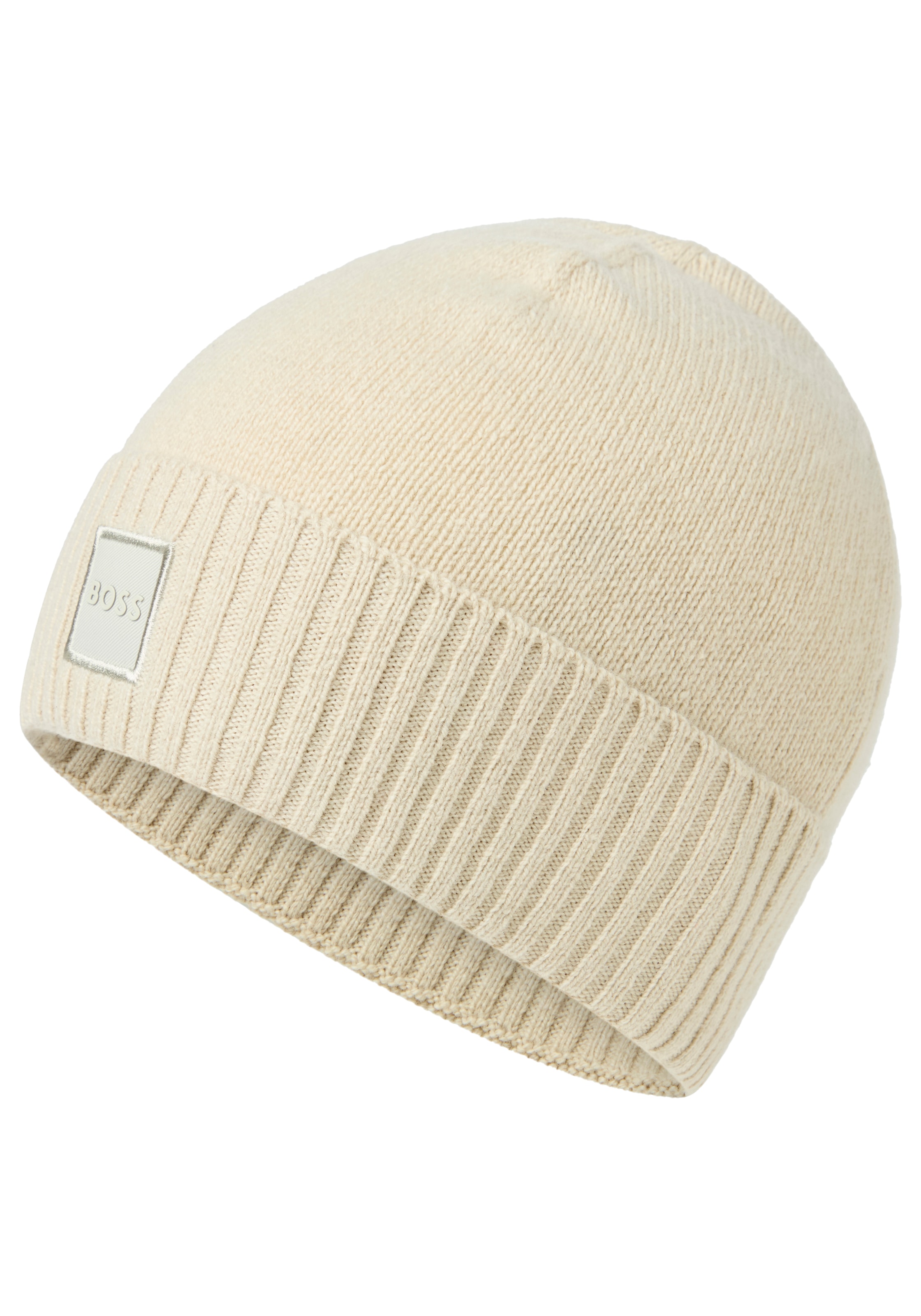BOSS ORANGE Beanie "Akaio R Hat" Ton in Ton Logo-Badge, unisex