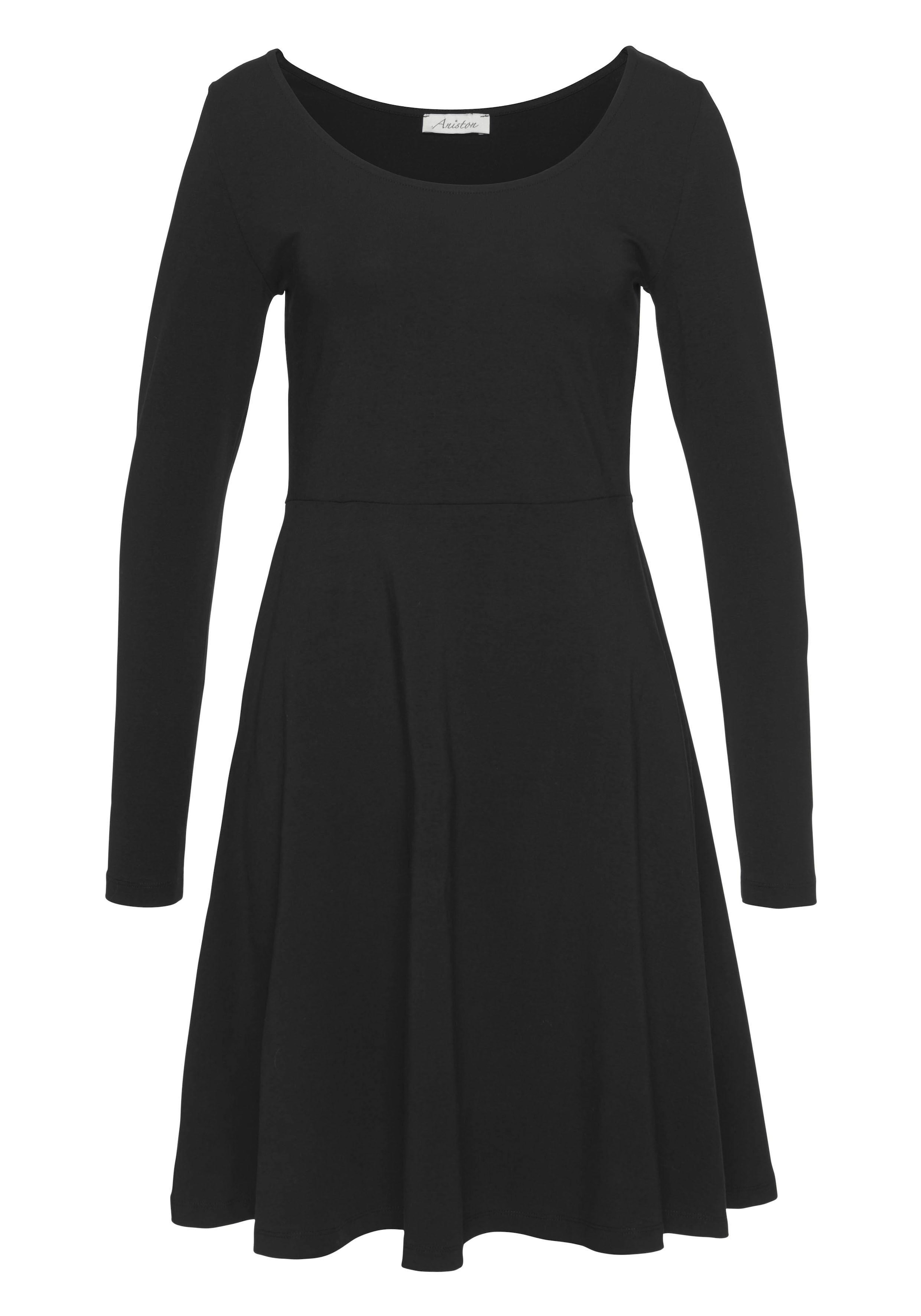 Aniston CASUAL Jerseykleid, mit Blumendruck oder in uni Schwarz