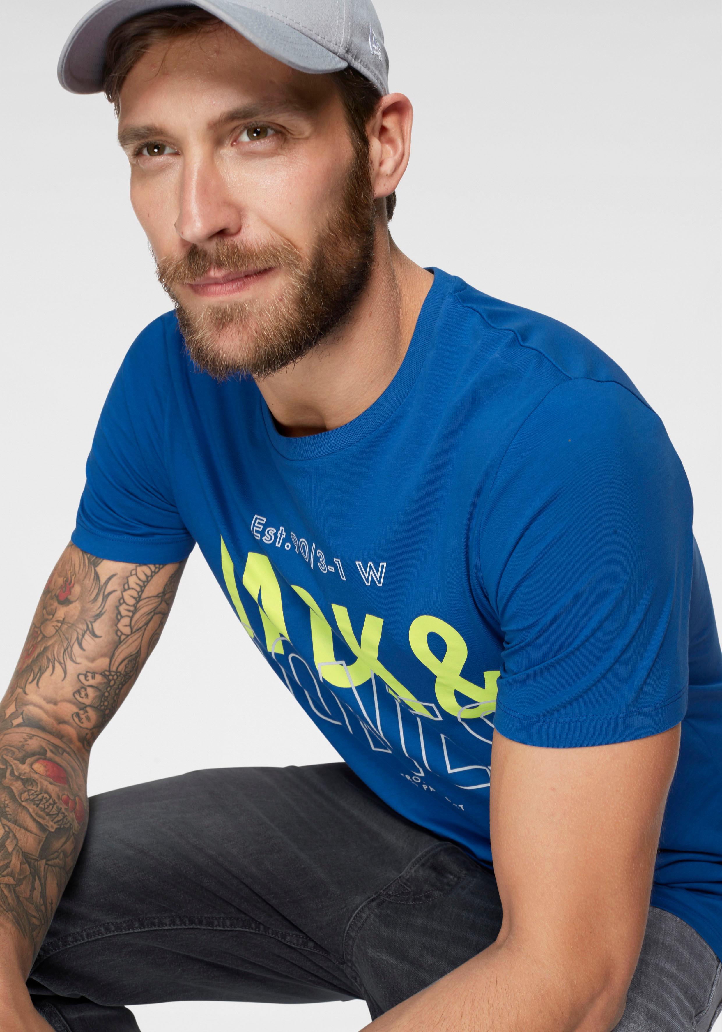 Thumbnail - Jack & Jones T-Shirt "JCOKOMPO Kurzarm-Design mit Print und optimaler Passform" Print, modisch, regular fit, Baumwolle, ...