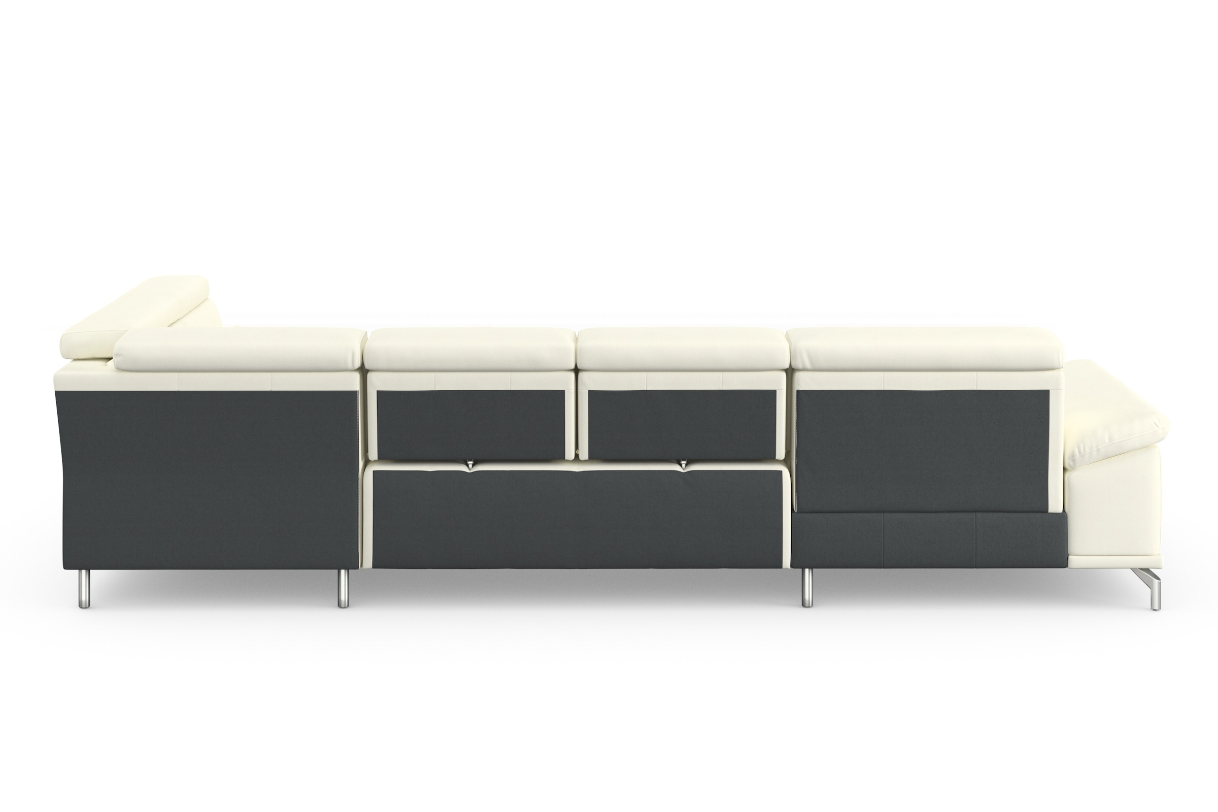 sit&more Wohnlandschaft »Cabrio U-Form, mit Sitztiefenverstellung, Arm- und Kopfteilverstellung«, 3 Nierenkissen, Federkern, optional Bettfunktion und Stauraum