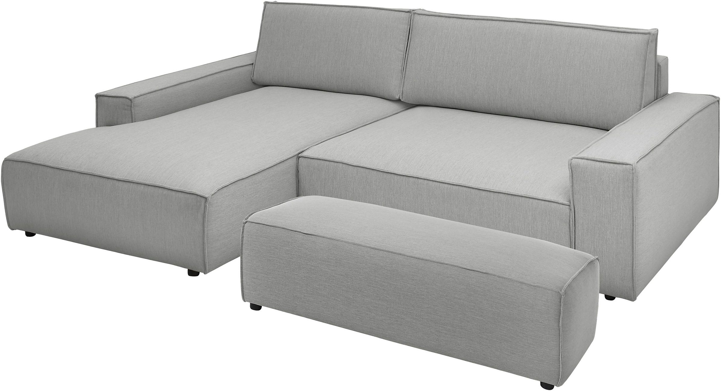 Home affaire Polsterecke »NEU: SHERWOOD XXL tief, L-Form mit Schlaffunktion, Big-Sofa mit Hocker«, (Set, 2 St.), stellbar zum Schlafsofa (Krokodilverbinder), Cord, Leinenoptik