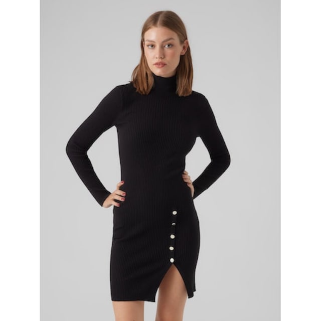 Vero Moda Strickkleid »VMABA LS ROLLNCK BUTTON DRESS REP GA BOO« bestellen  | BAUR