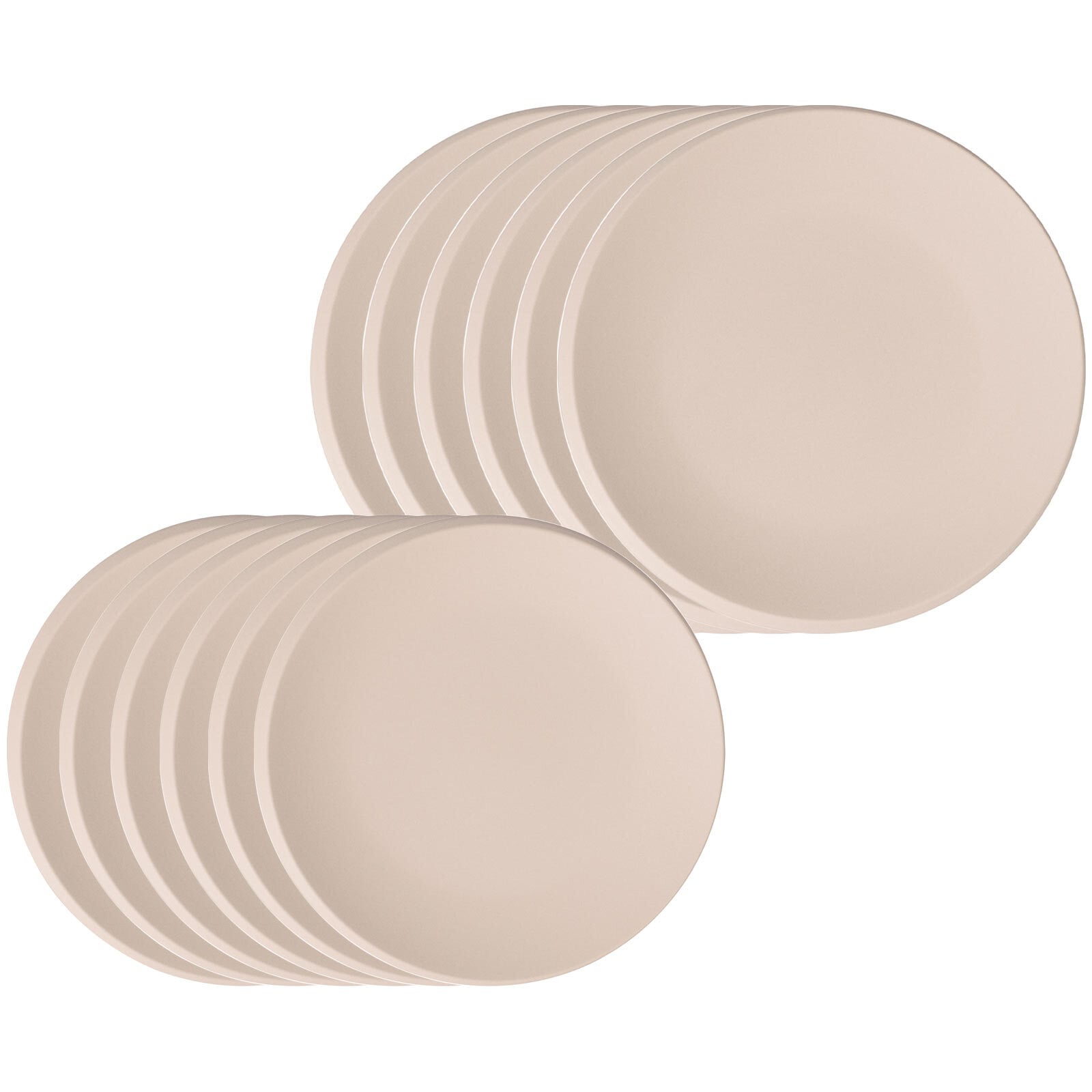 Villeroy & Boch Geschirr-Set "Tafelservice NewMoon 12er Set beige" Spülmaschinengeeignet, Mikrowellenfest