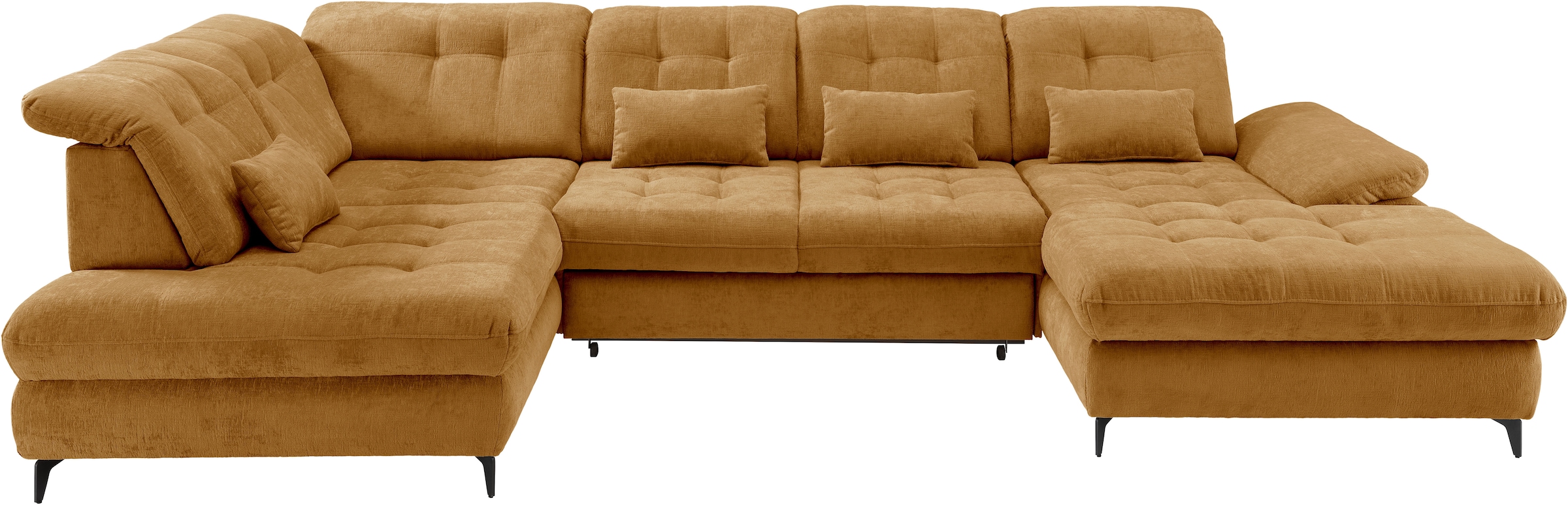 Home affaire Ecksofa »Delphino, Multifunktionen, 358 x 216 cm, modern & bequem« Microfaser, L-Form, Bettfunktion, Nierenkissen, Verstellungen