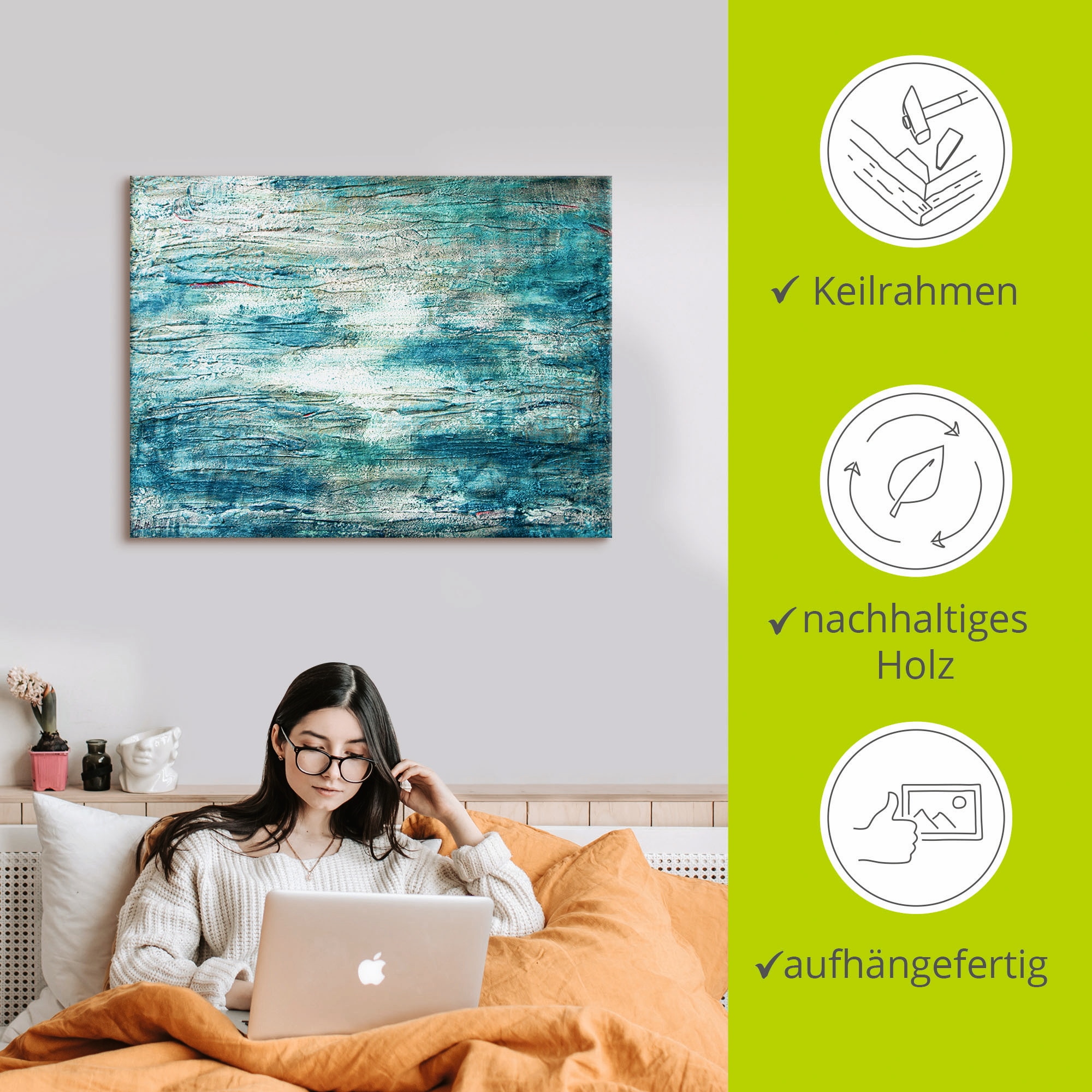 Artland Wandbild »abstrakte Malerei Aquarell«, Gegenstandslos, (1 St.), als Leinwandbild, Poster, Wandaufkleber in verschied. Größen