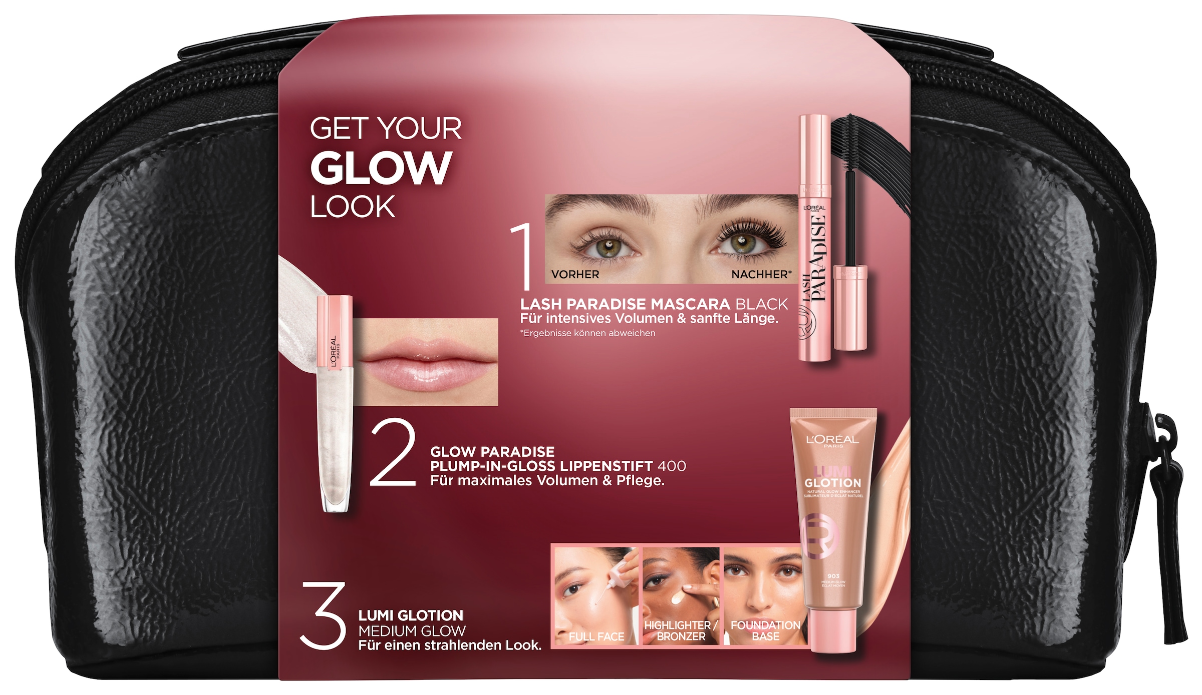 L'ORÉAL PARIS Schmink-Set »L'Oréal Paris Bestseller Glow Look Set«, mit vielseitigen Kombinationsmöglichkeiten