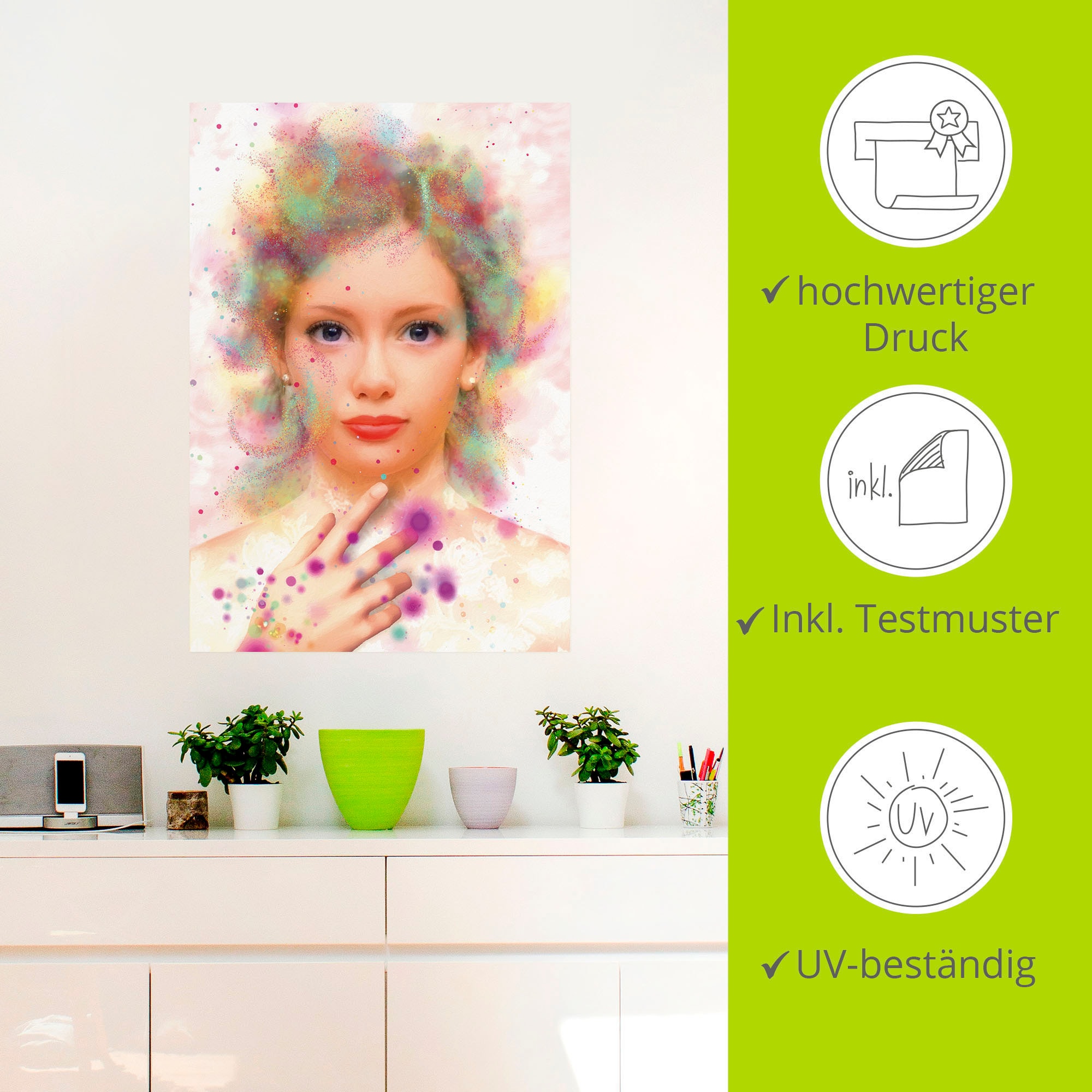 Artland Wandbild »Seelenfarben«, Bilder von Frauen, (1 St.), als Alubild, Leinwandbild, Wandaufkleber oder Poster in versch. Größen