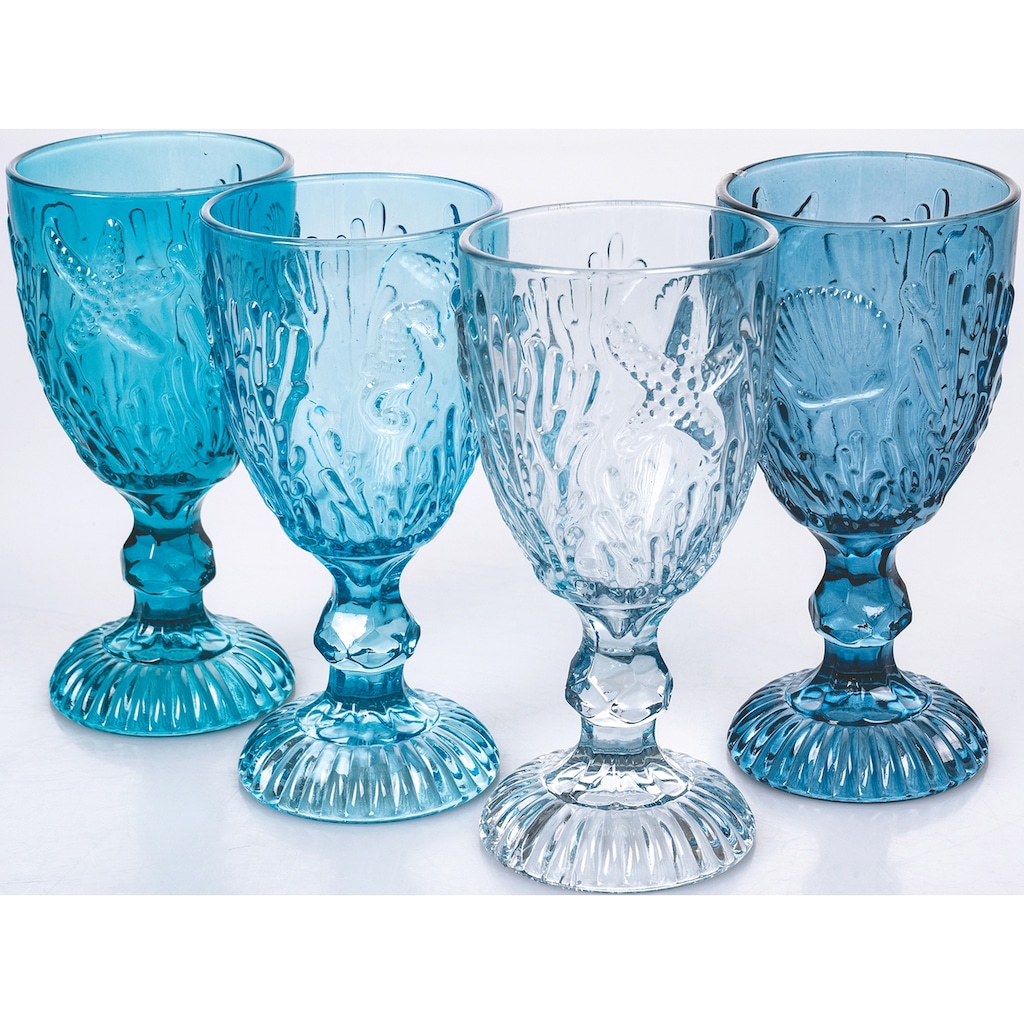 Villa d'Este Weinglas »Pantelleria Ocean, Set 4-teilig«, (Set, 4 tlg.), Gläser-Set, 4-teilig, Inhalt 280 ml