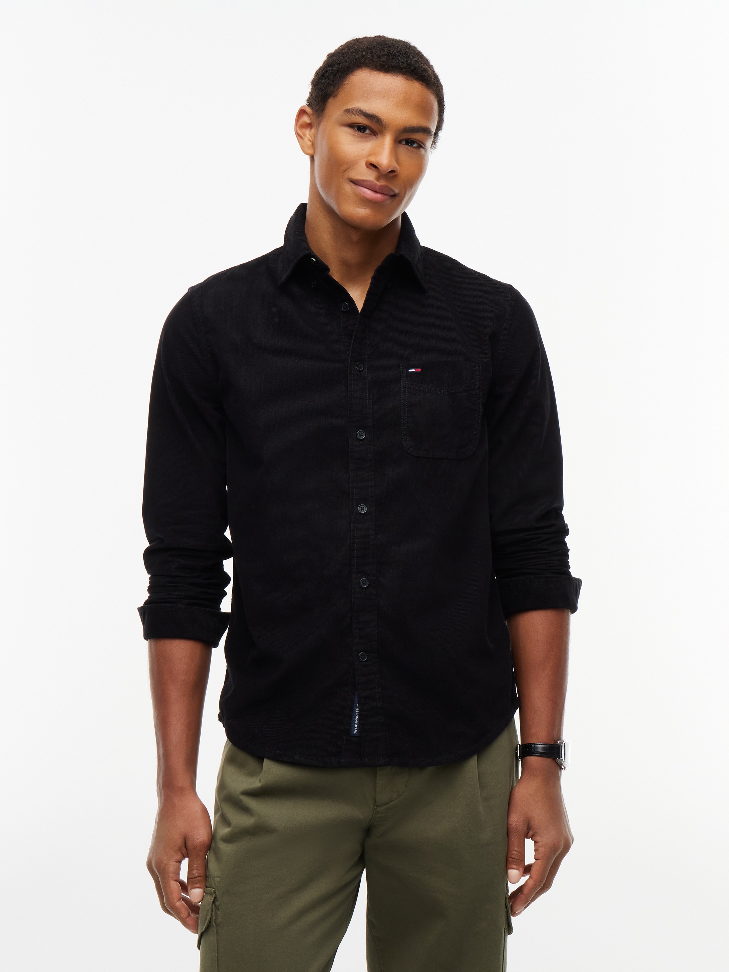 Tommy Jeans Langarmhemd »REGULAR BABY CORDUROY SHIRT« Regular fit mit Brusttasche