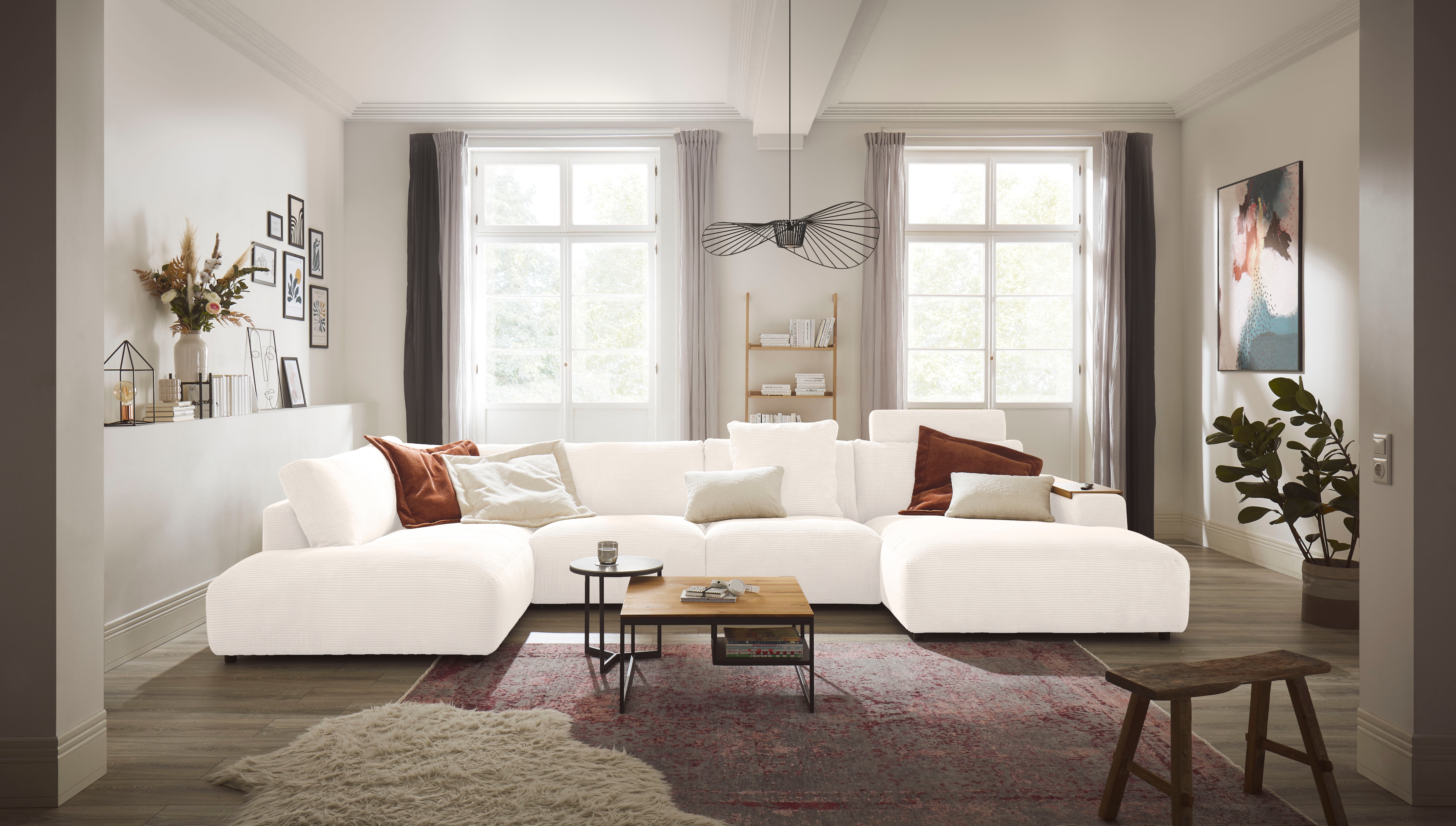 Musterring Wohnlandschaft "Lucia bequem und viel Platz, U-Form" Verschiedene Farben, Cord-Bezug, Gesamtbreite 434 cm