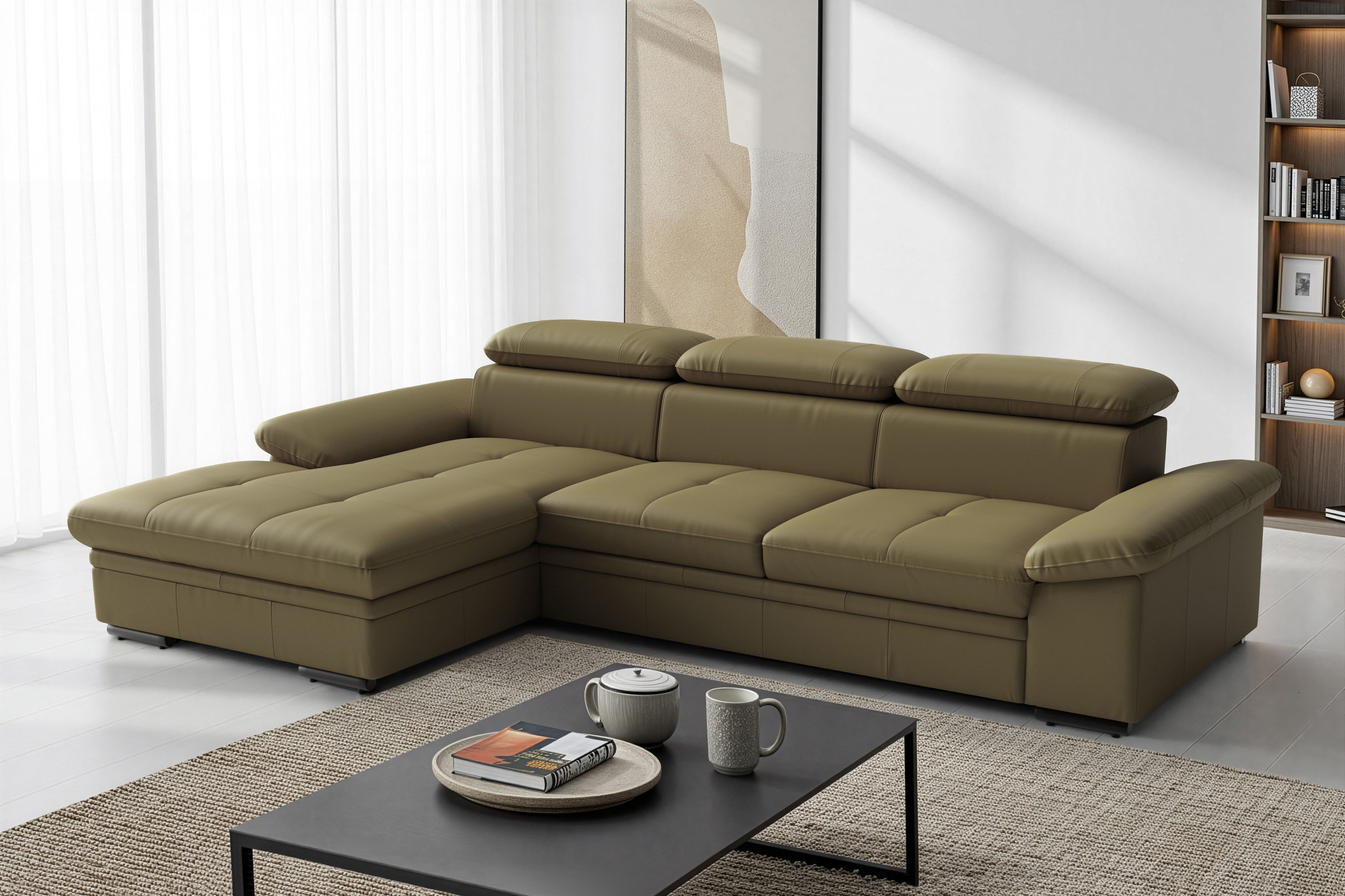 sit&more Ecksofa "Viola, Leder, L-Form, B: 260 cm, mit Armteil- und Kopfteilvertsellung" optional mit Schlaffunktion