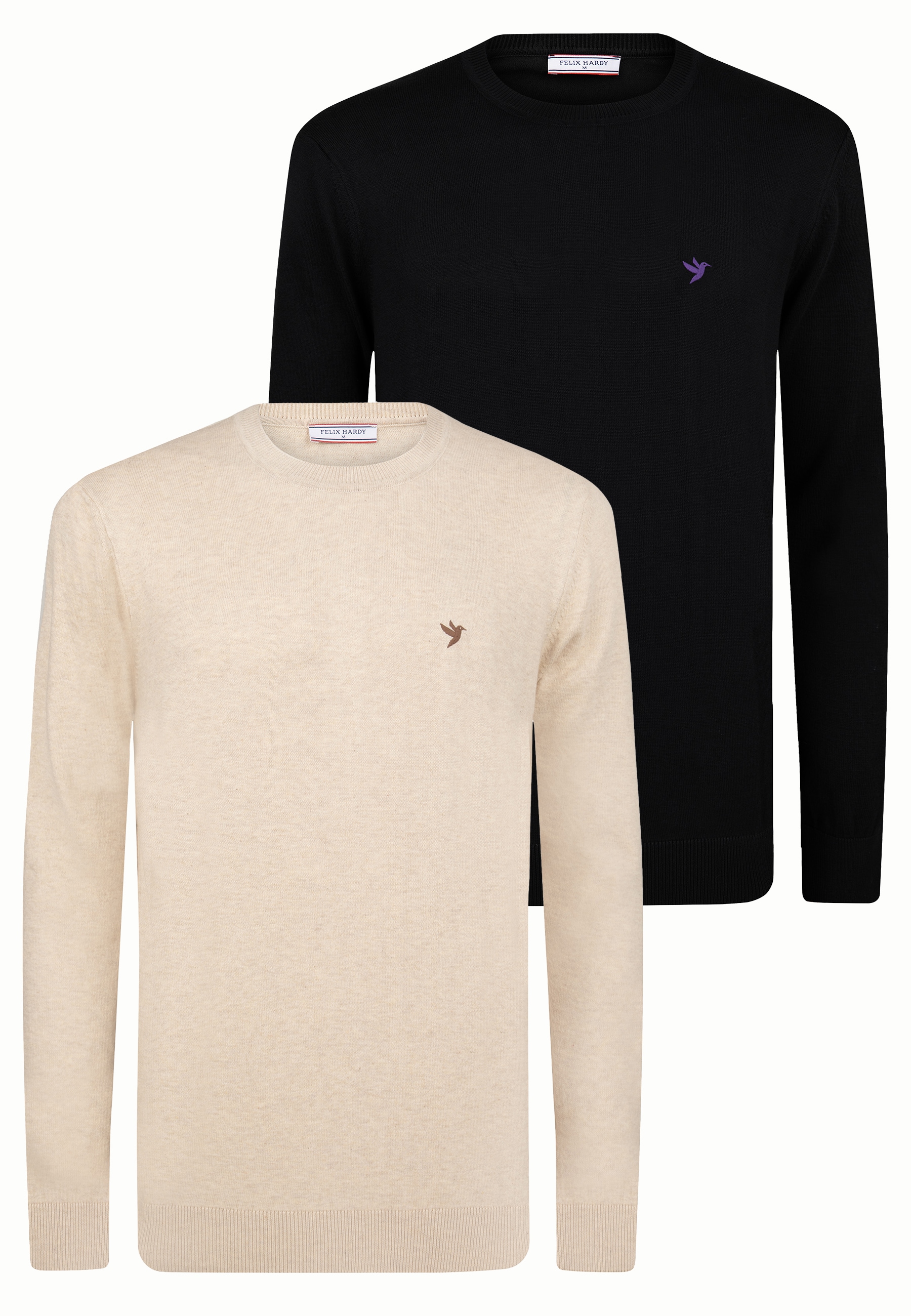 Felix Hardy Rundhalspullover "Pullover mit Rundhalsausschnitt 2er-Pack" Set