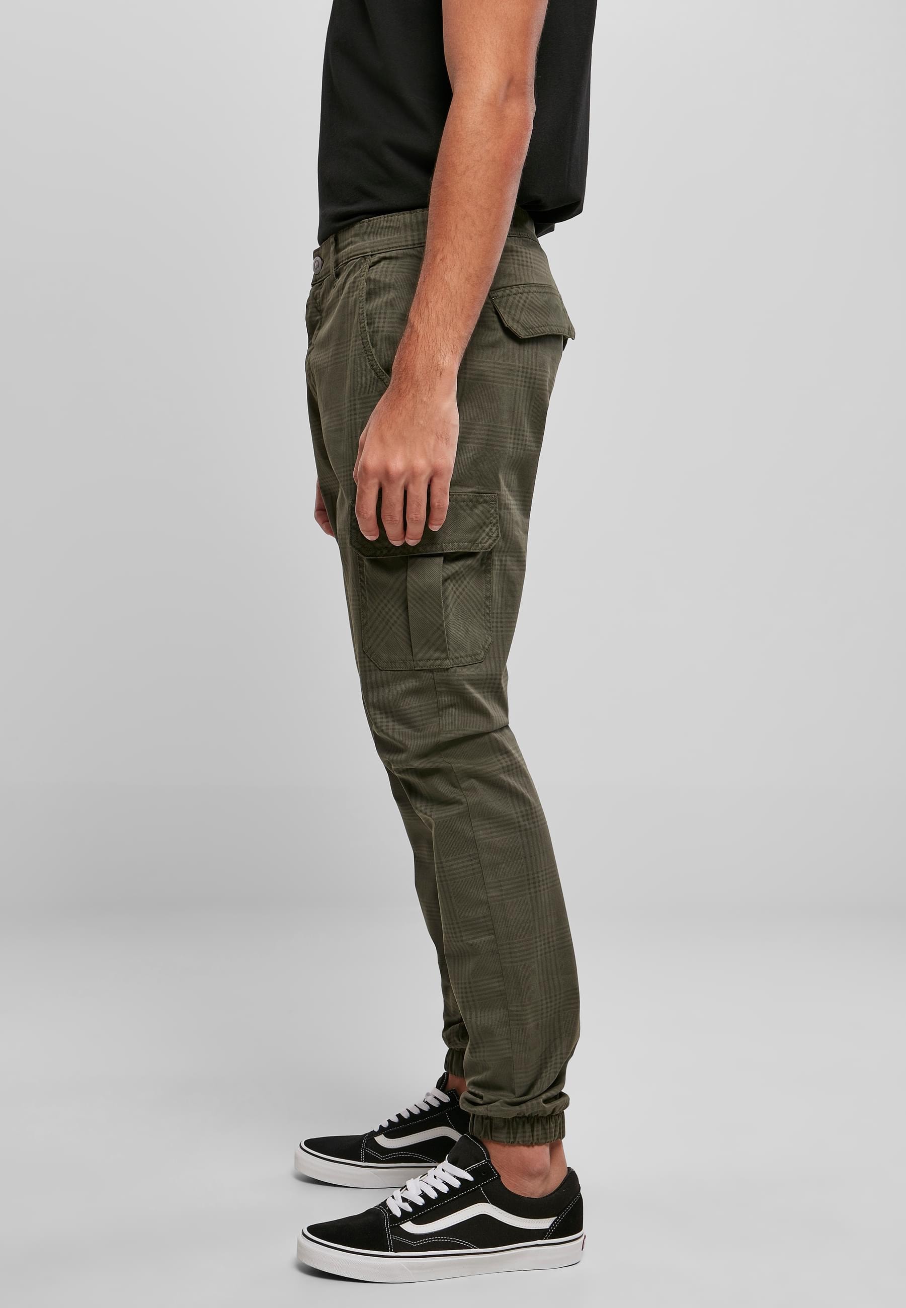 URBAN CLASSICS Cargohose »Urban Classics Herren AOP Glencheck Cargo Jog Pants«, (1 tlg.)