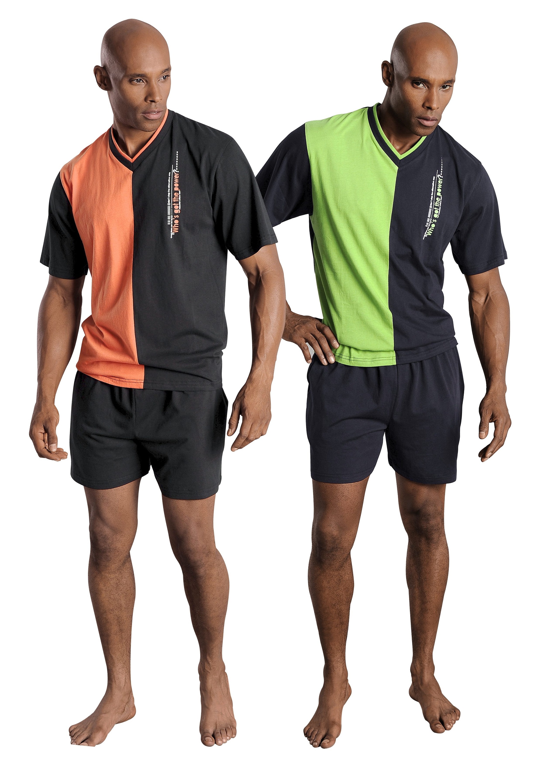 le jogger Shorty, (Packung, 4 tlg., 2 Stück), mit 2-farbigem T-Shirt günstig online kaufen