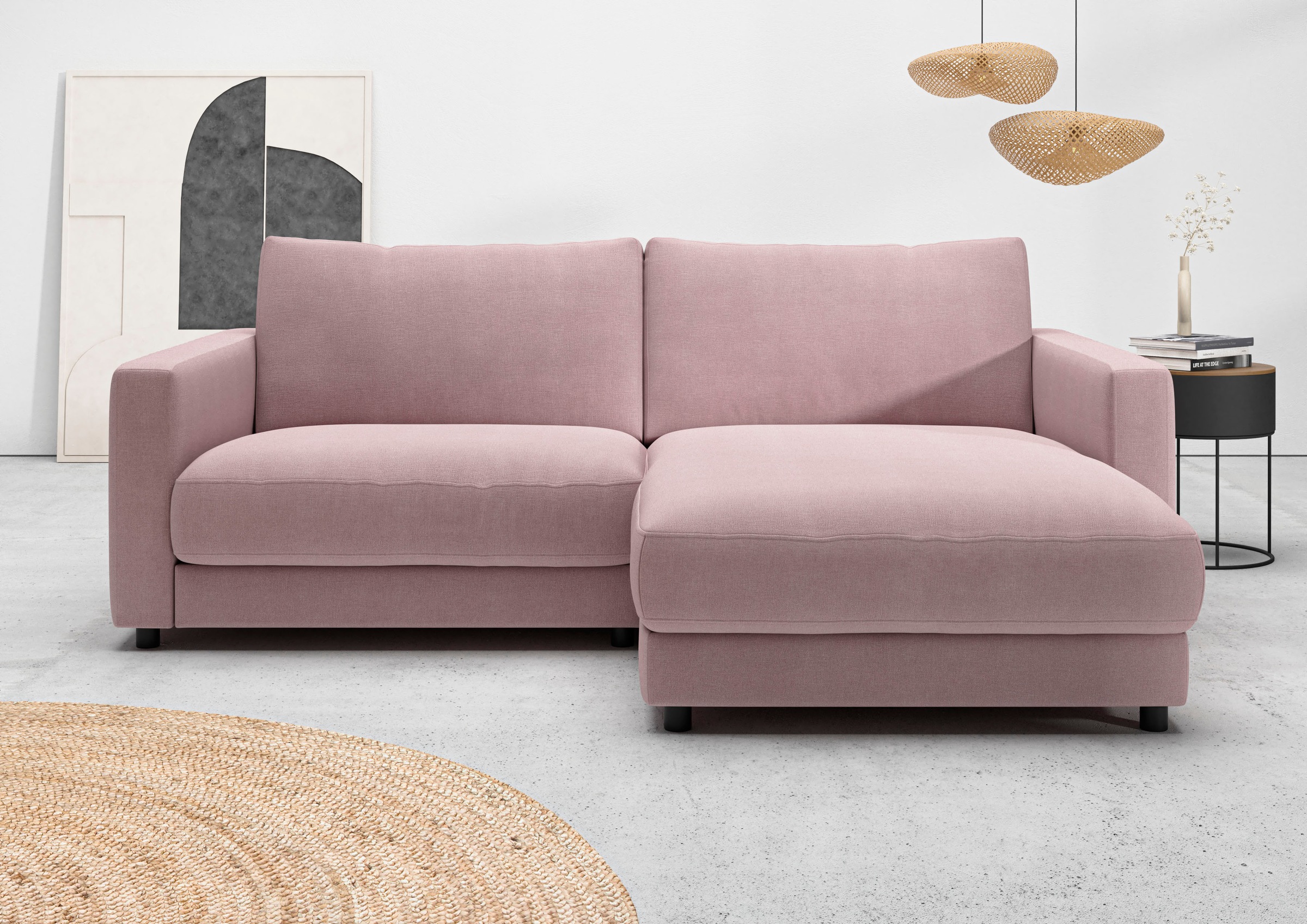 Home affaire Ecksofa »Ecksofa Jiro, L-Form, große Sitztiefe, Breite 226 cm« lose Sitz- & Rückenkissen, weicher Polsteraufbau, komfortabel & modern