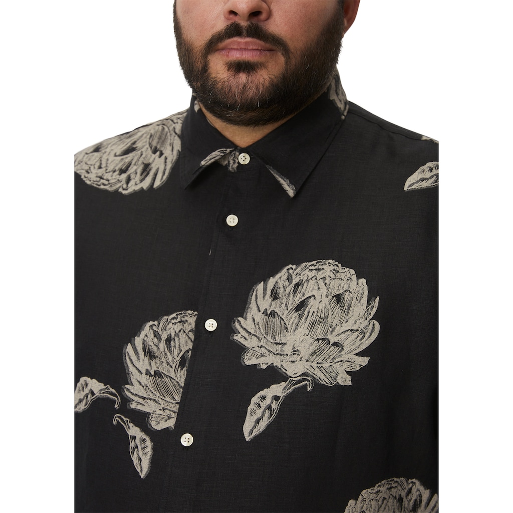 Marc O'Polo Langarmhemd »aus Leinen mit Allover-Print«