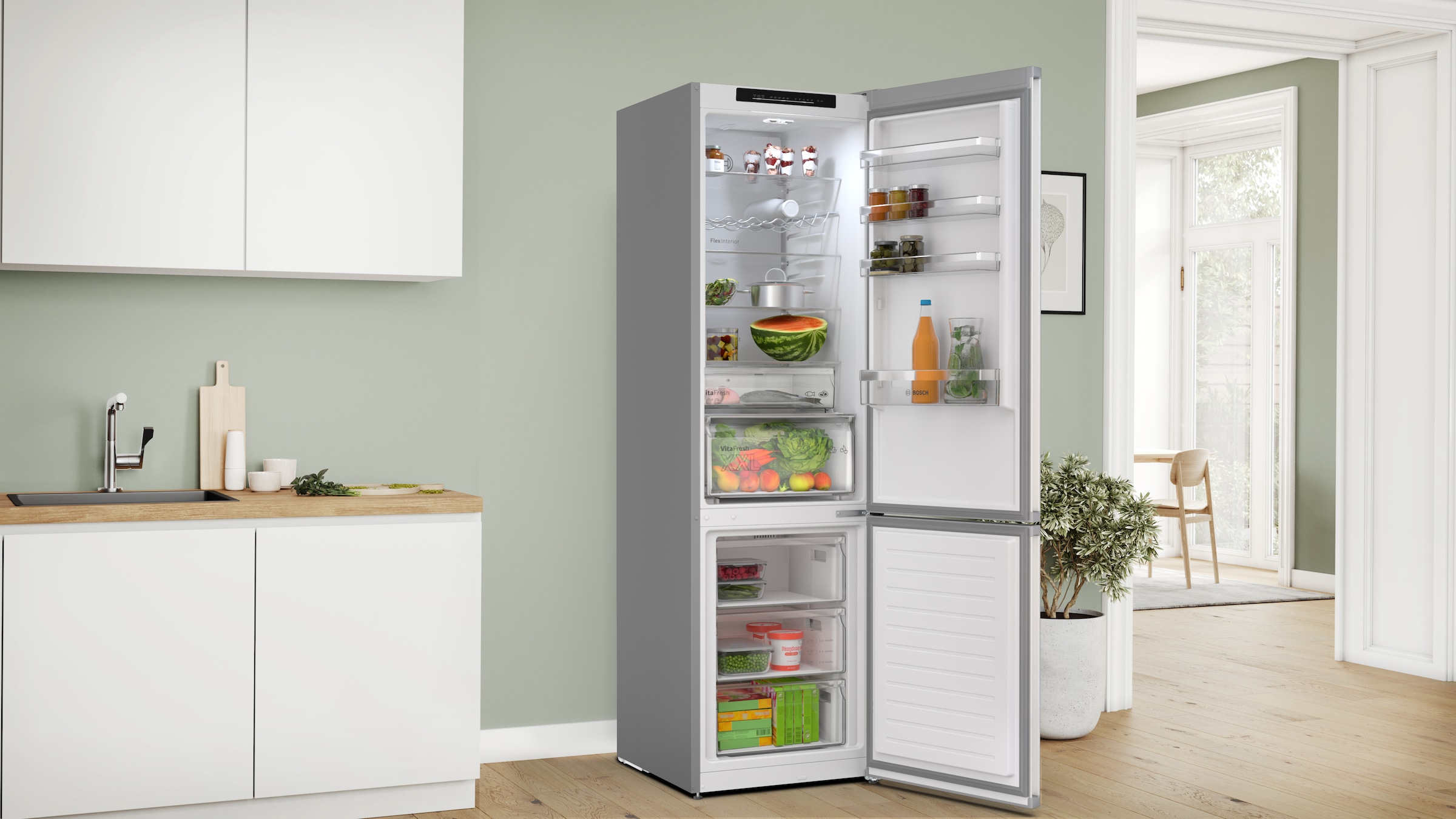 BOSCH Kühl-/Gefrierkombination Serie 4 »KGN392I1F«