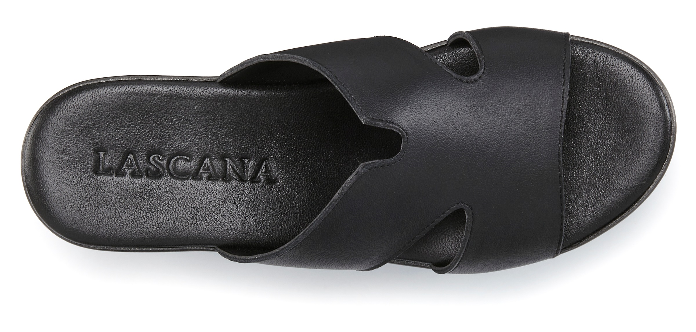 LASCANA Pantolette »Sandale, Sommerschuh, Mule«  aus Leder mit Keilabsatz