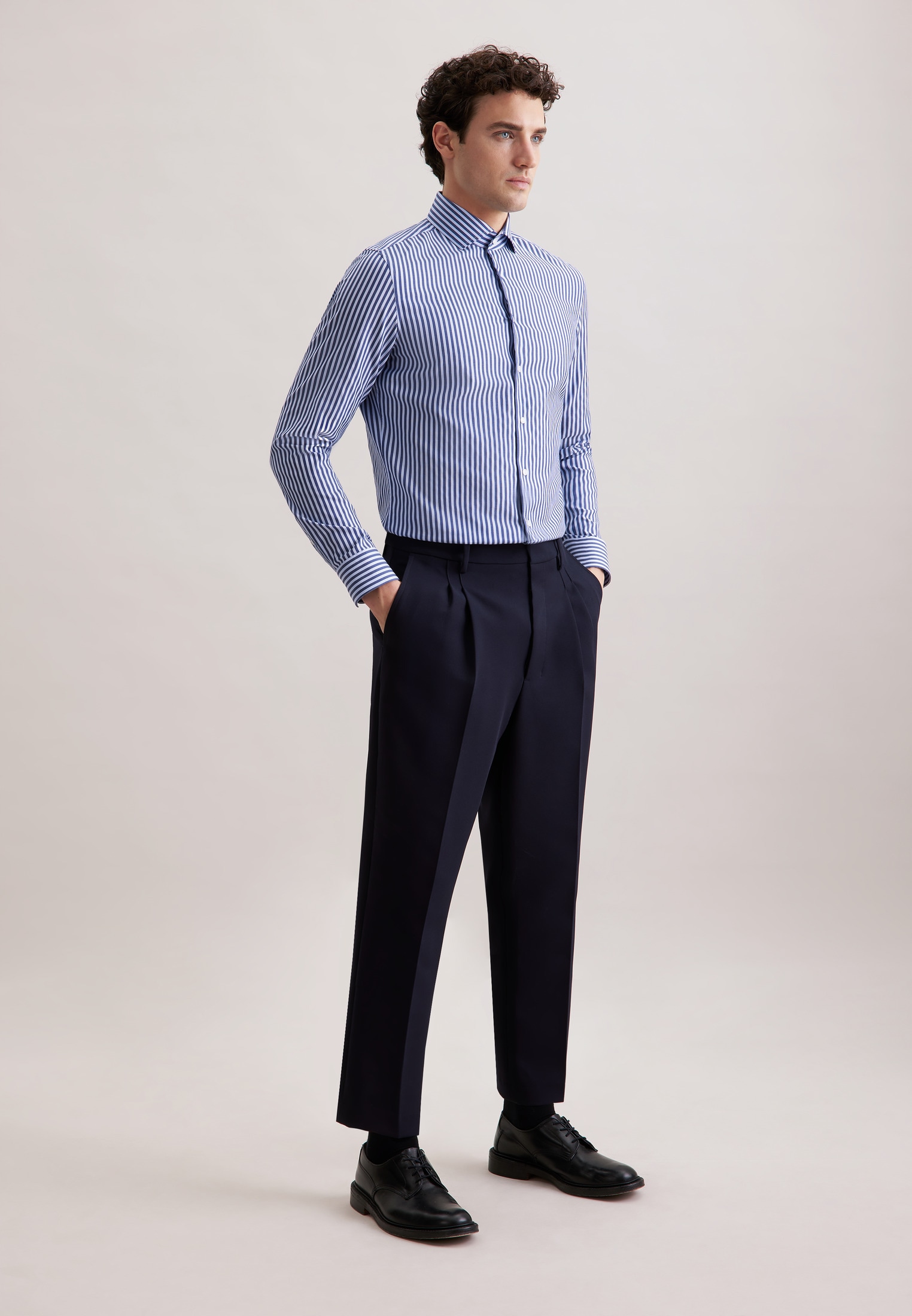 seidensticker Businesshemd »Schwarze Rose« Slim 1/1 Kentkragen Gestreift