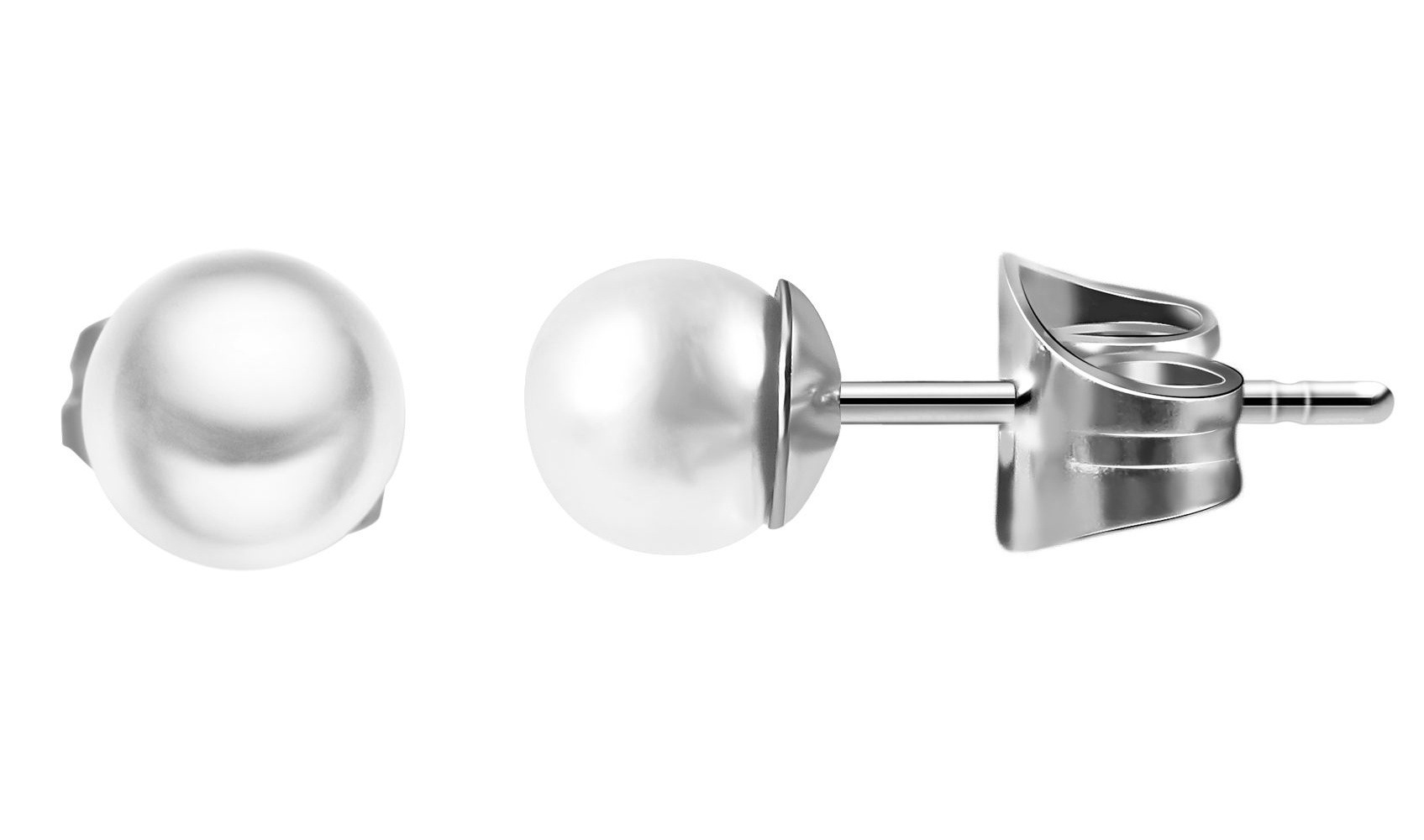 Adelia´s Kette ohne Anhänger »Damen Halskette aus Edelstahl mit Perle 45 cm« Ein kleines Geschenk mit großer Wirkung