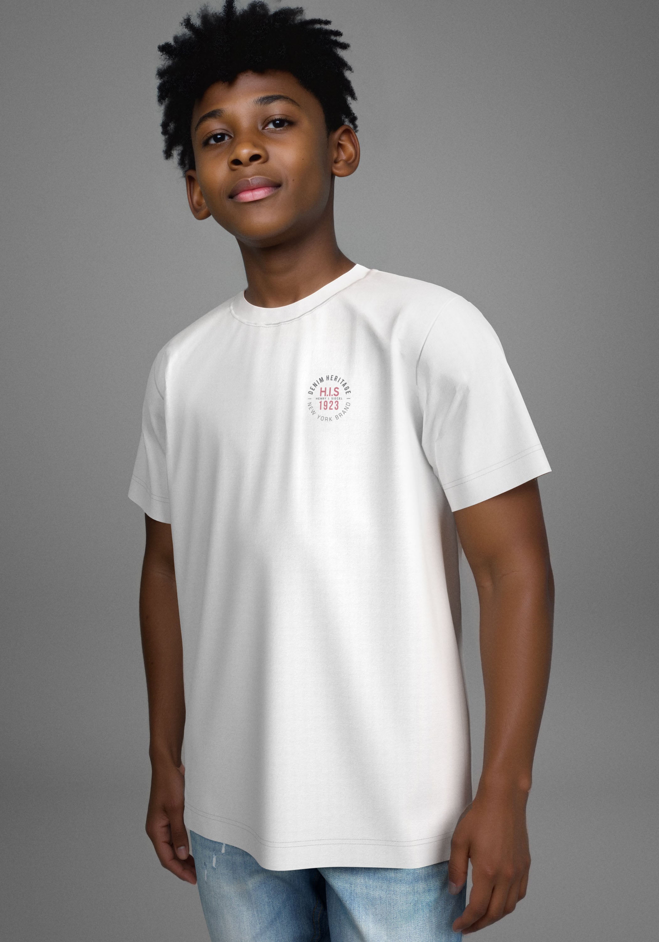 H.I.S T-Shirt »2 T-Shirts mit Logoprint«, (Packung, 2 tlg.), NEU: HIS für TEENS! 2er Pack T-Shirts