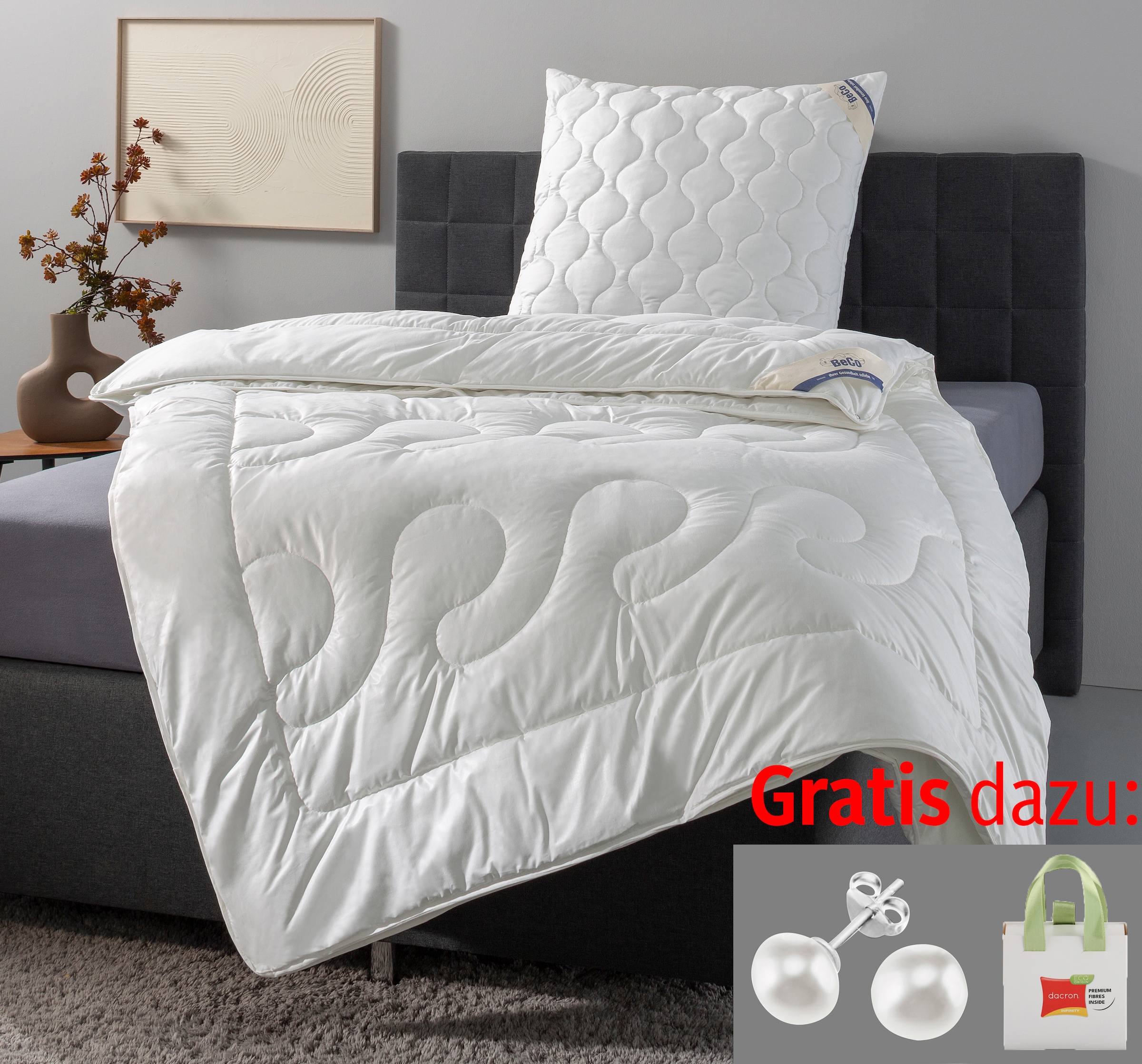 Beco Kunstfaserbettdecke "Aerelle™ Blue "Gold" NEUHEIT Bettdecke mit Gratis günstig online kaufen