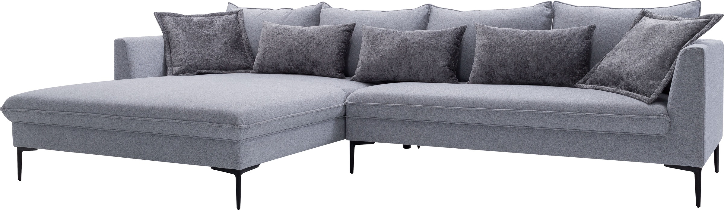 exxpo - sofa fashion Ecksofa »Piazza, elegant und edel, Designsofa mit tollem Sitzkomfort,«, (2 St.), Longchair Ecke in hochwertiger Verarbeitung, Stellmaße 321x187cm