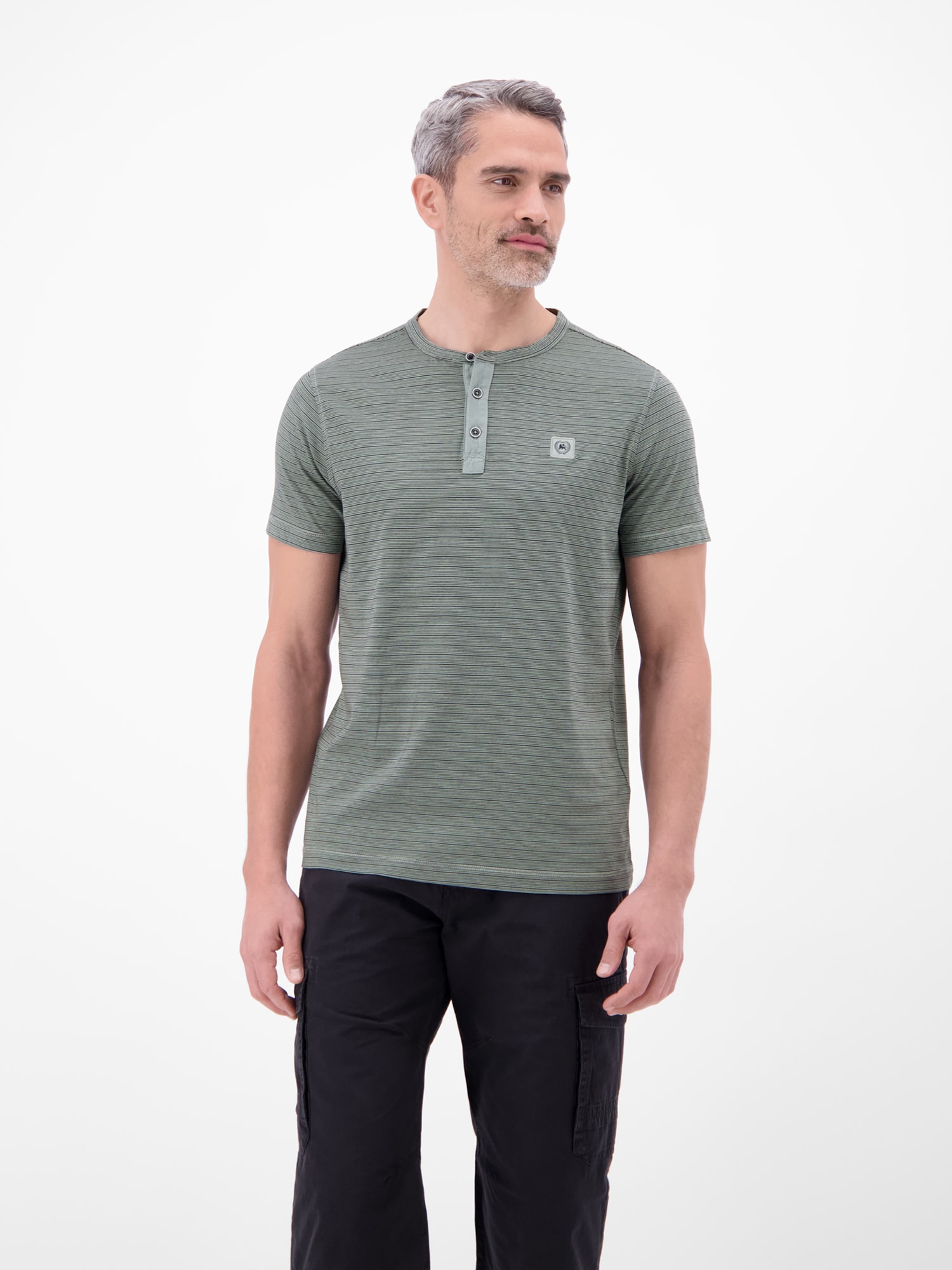 LERROS T-Shirt "T-Shirt in Fineliner-Optik, Rundhalsausschnitt"