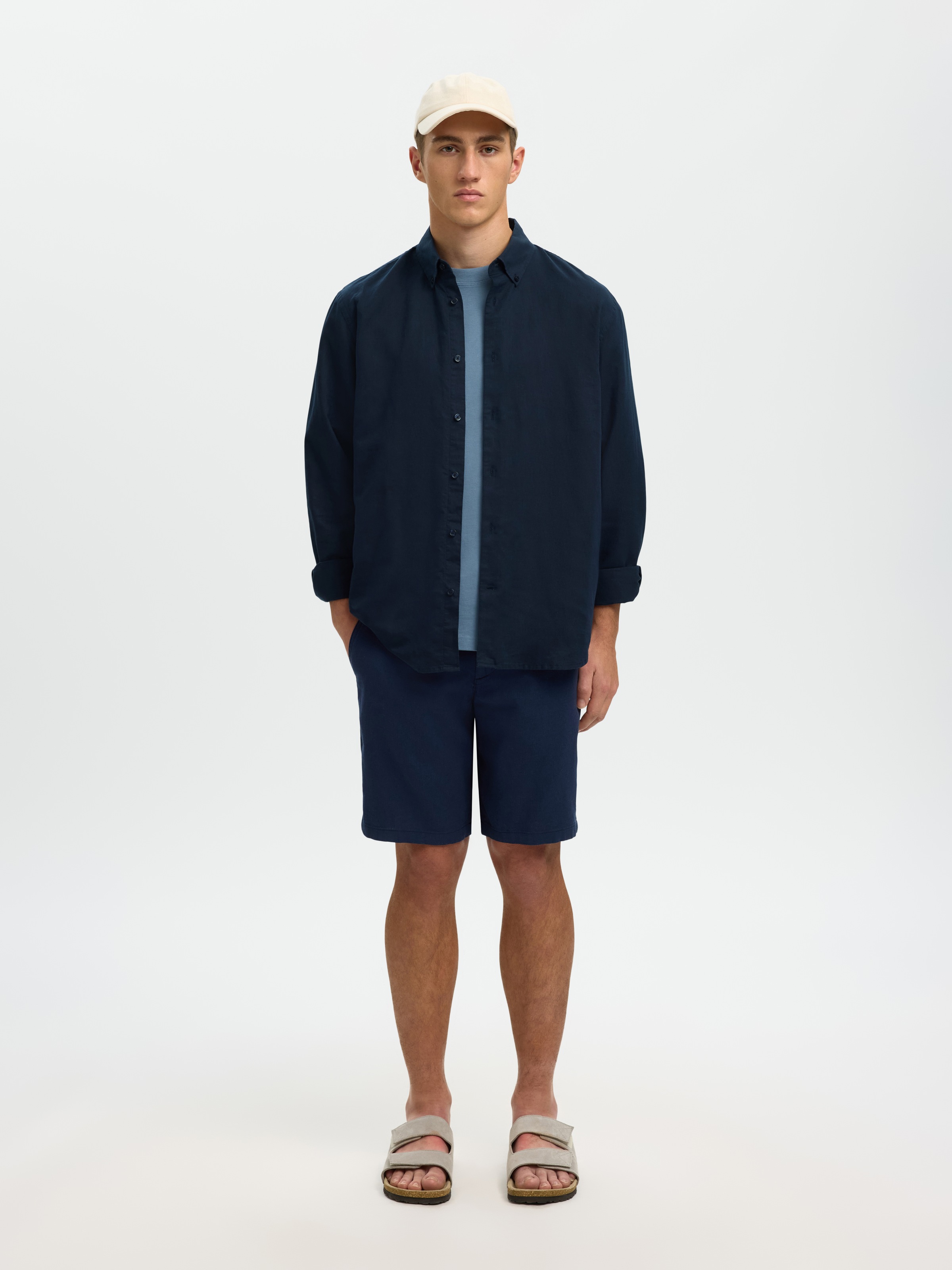 SELECTED Langarmhemd »SLHREGCLAY LINENBLEND LS SHIRT CLA NOOS«