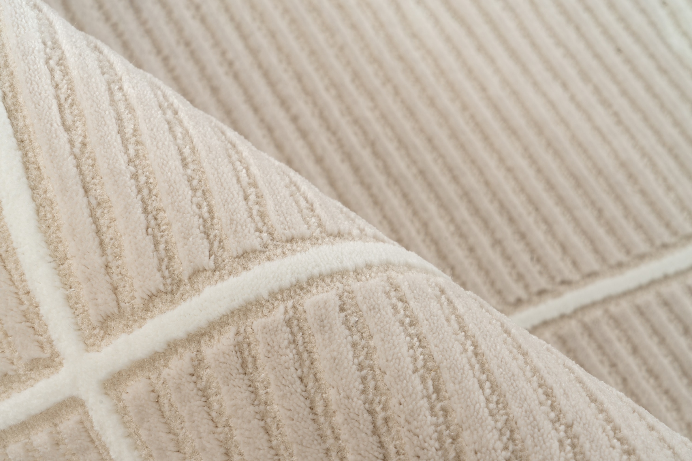 Kayoom Teppich »Stage 125« rechteckig 11 mm Höhe weicher Kurzflor, Hoch Tief Struktur, Wohnzimmer