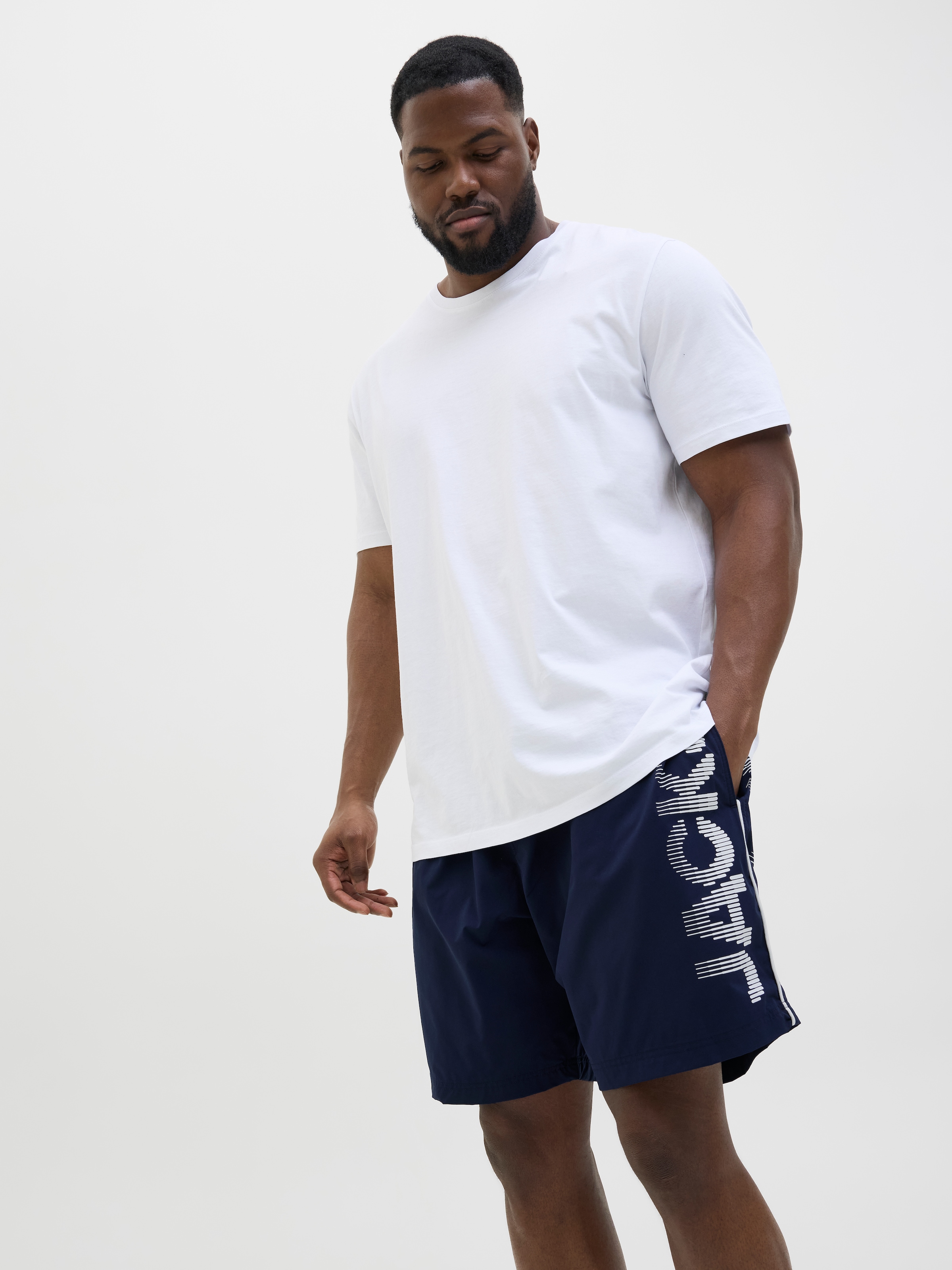 Jack & Jones PlusSize Badeshorts »JPSTMAUI JJSWIM SPLICE LOGO AKM SN PLS«