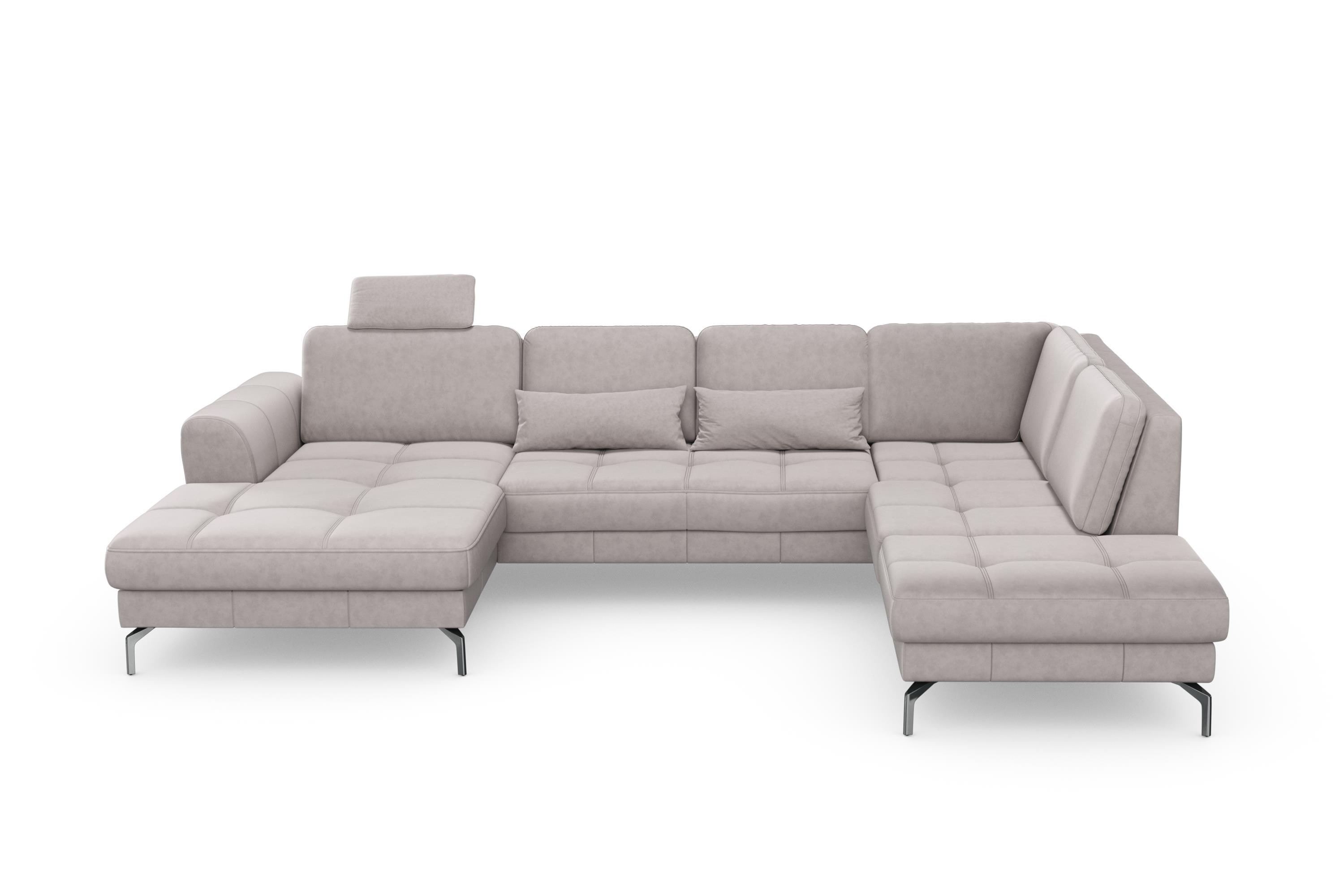 sit&more Wohnlandschaft "Bendigo U-Form" inklusive Sitztiefenverstellung, Bodenfreiheit 15 cm, in 2 Fußfarben