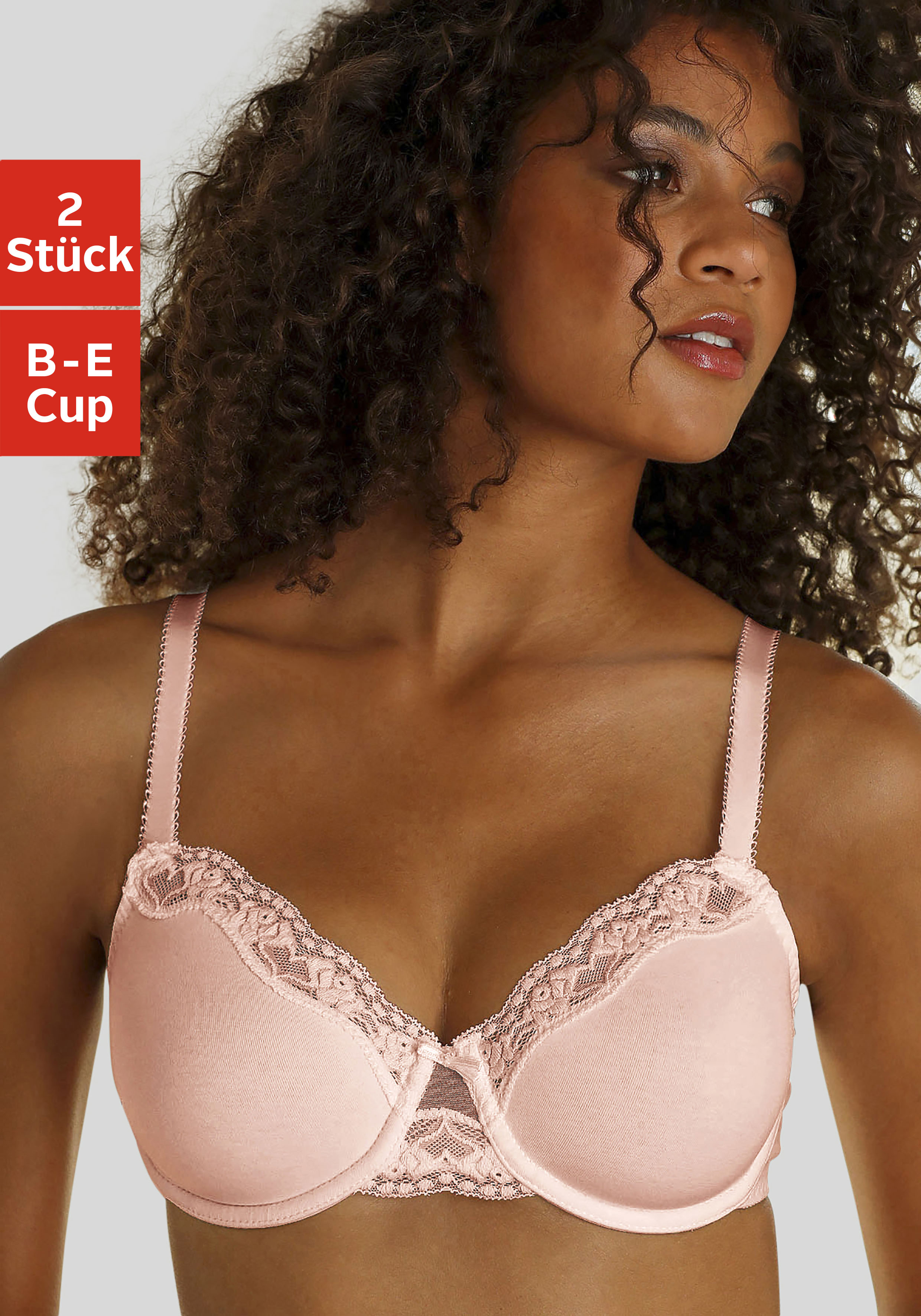 petite fleur by Lascana Bügel-BH Packung, aus Baumwolle mit zarter Jacquardspitze
