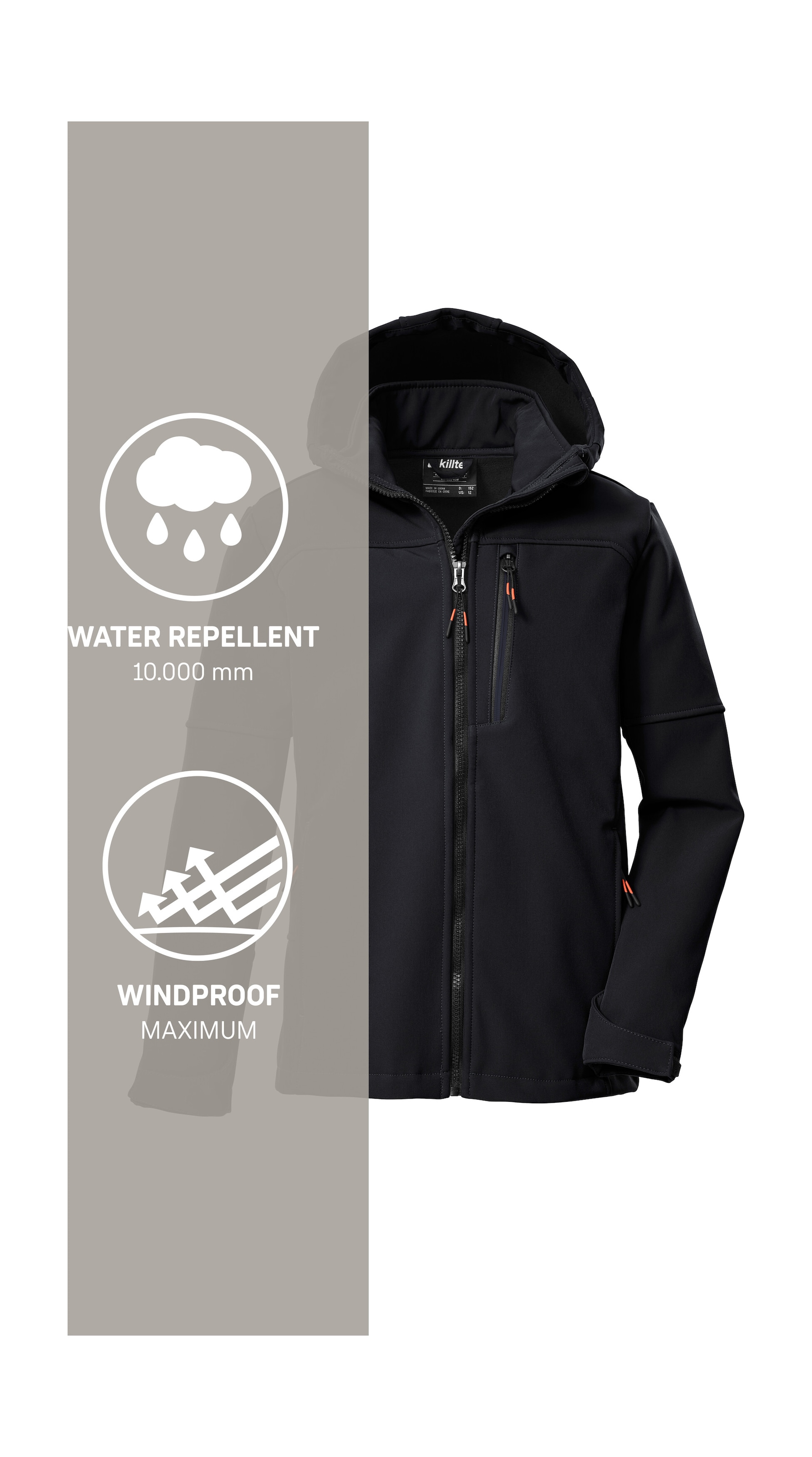 Killtec Softshelljacke »KOW 226 BYS SFTSHLL JCKT«, Wind- und wasserabweisende Kinder-Softshelljacke, Fleece, Reflektoren