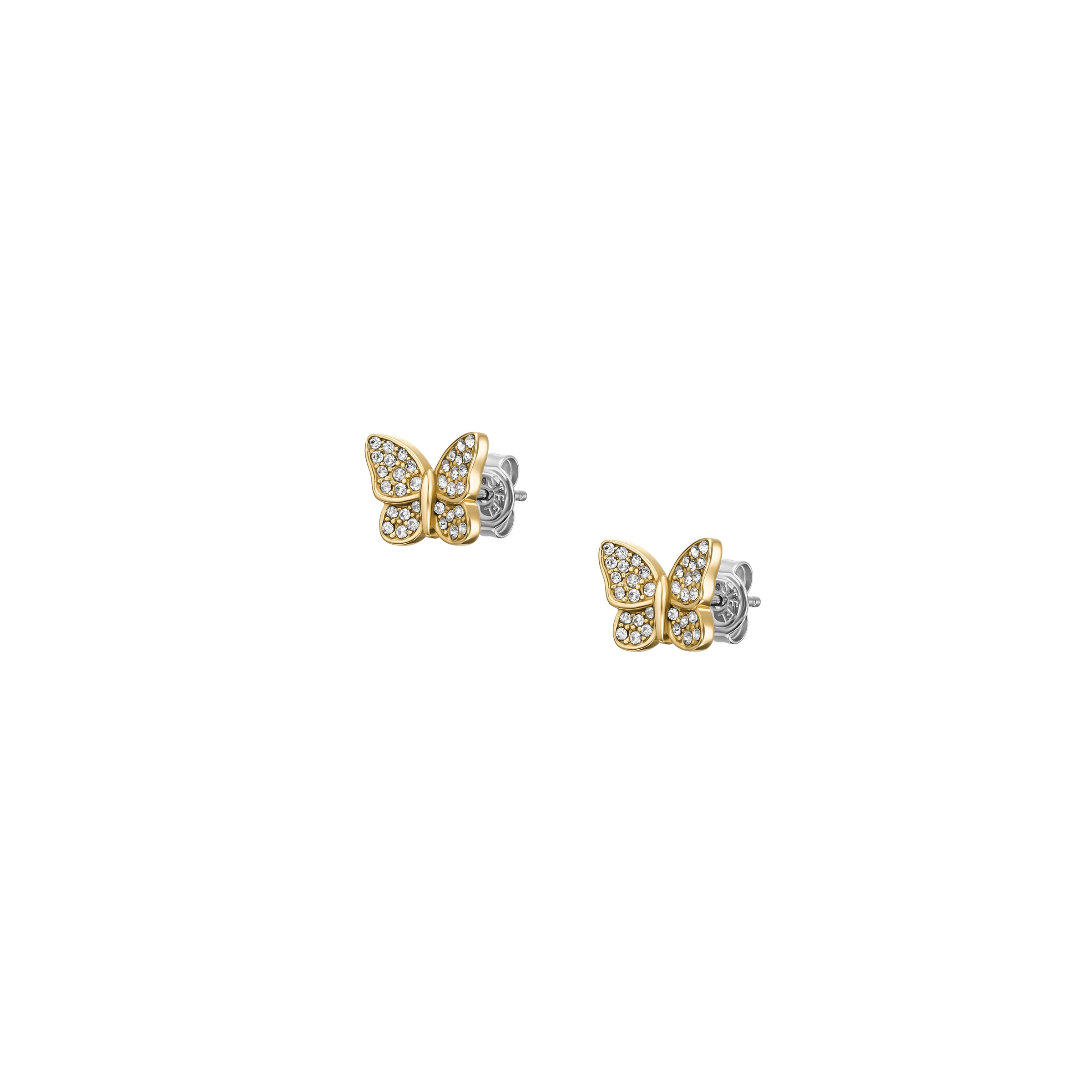 Fossil Paar Ohrstecker »Schmuck Geschenk Edelstahl SUTTON Schmetterling«, mit Glasstein