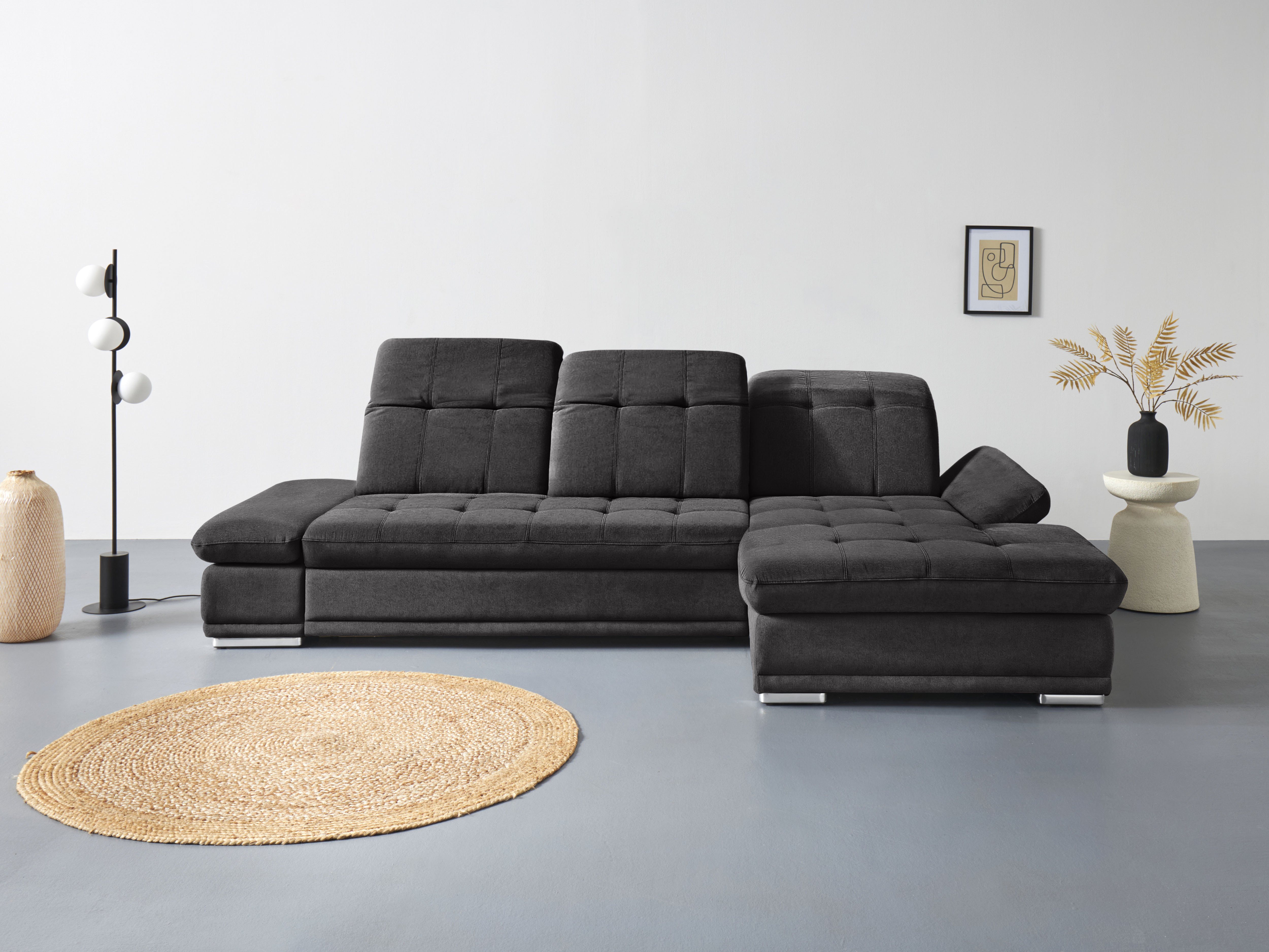 COTTA Ecksofa "Holiday L-Form mit Sitztiefen-, Armteil- und Kopfteilverstellung" wahlweise mit Schlaffunktion & Bettkasten