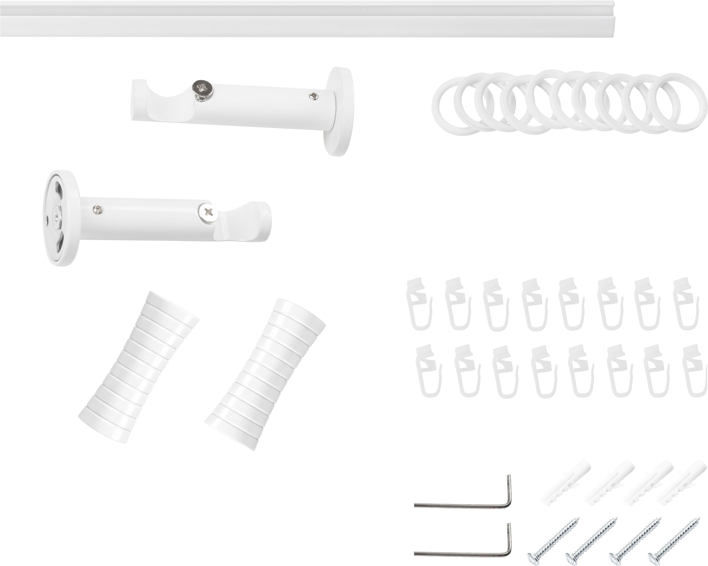 SN DECO GROUP Gardinenstange Ø 19 mm 1 läufig-läufig Fixmaß;kürzbar