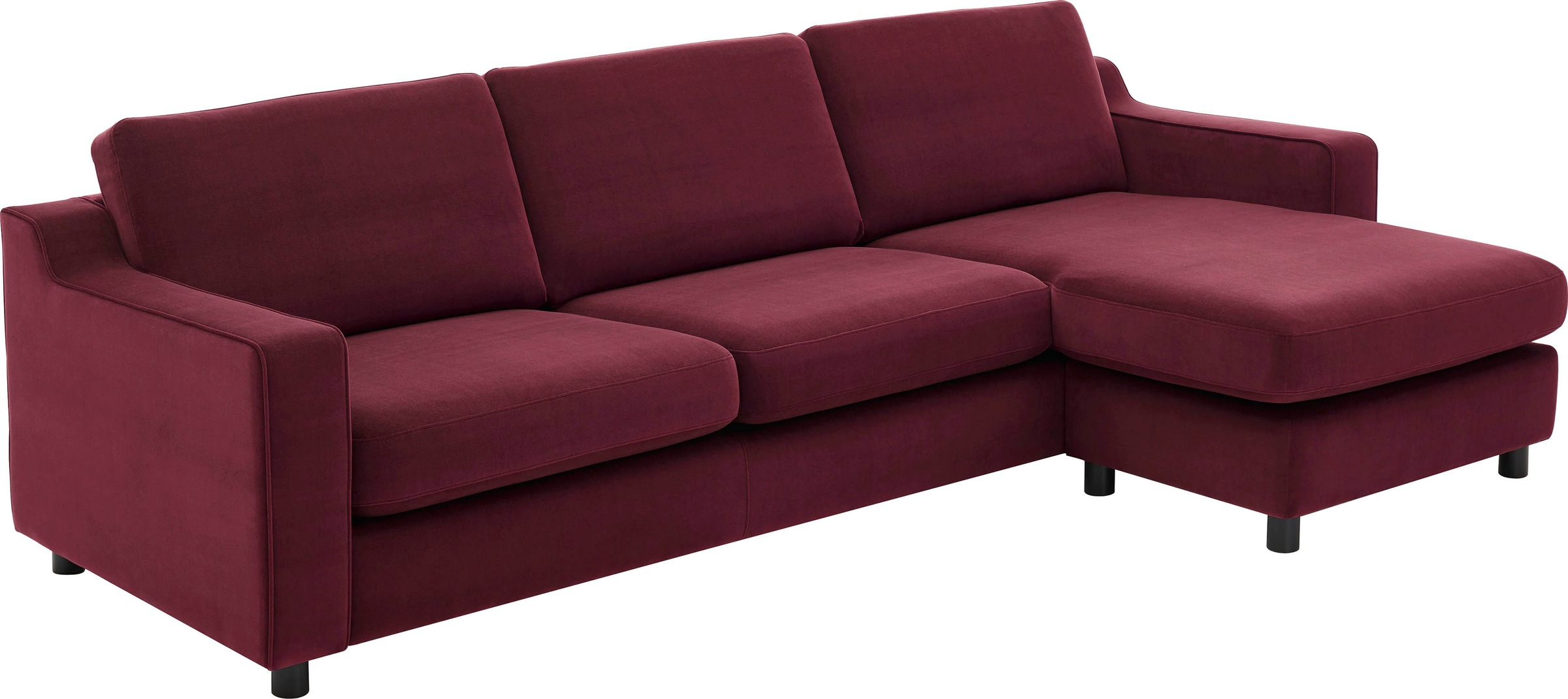 ATLANTIC home collection Ecksofa "Luka L-Form" pflegeleichter Samtvelours günstig online kaufen