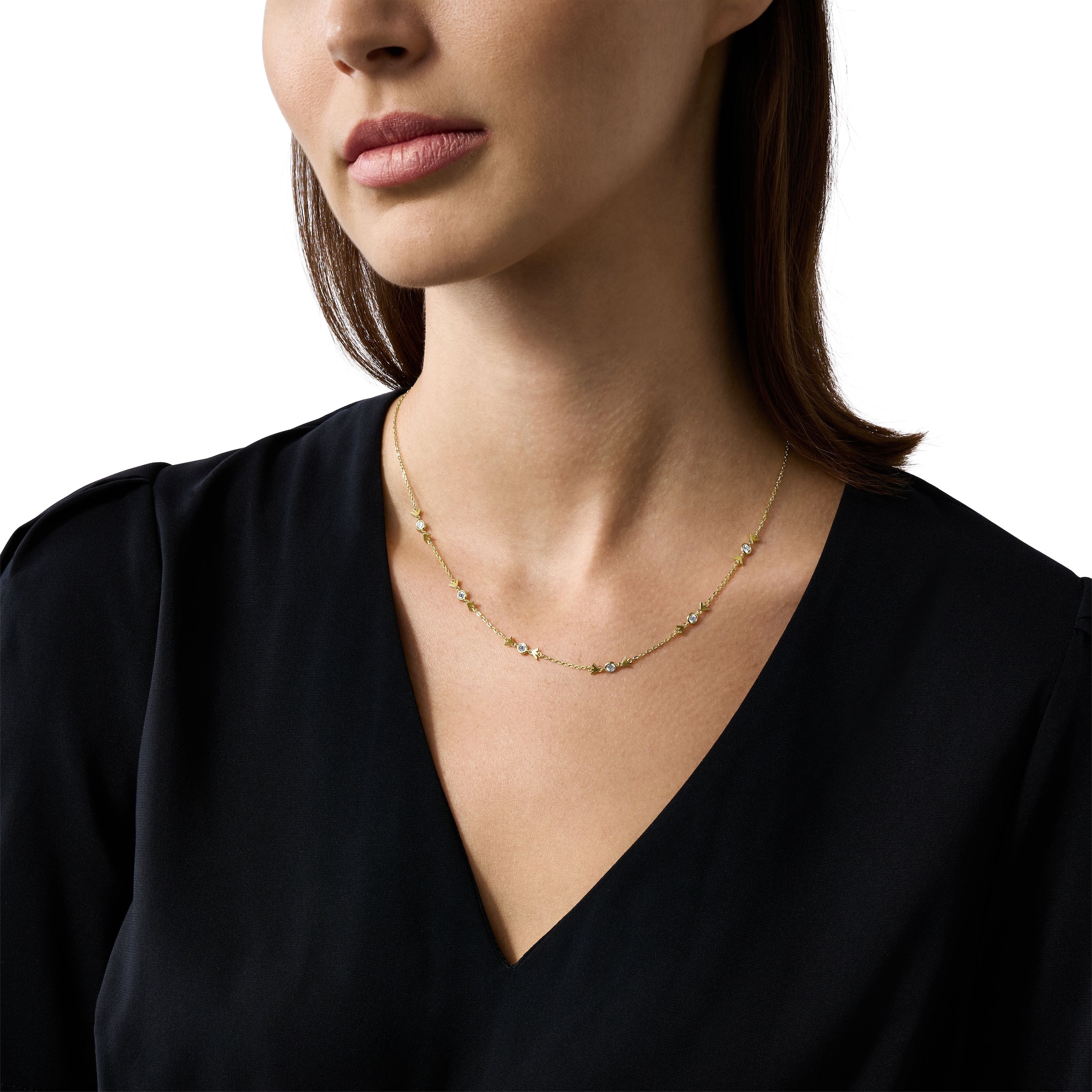 Emporio Armani Kette ohne Anhänger »Schmuck Geschenk Silber 925, EG3615040, EG3618710«, mit Zirkonia (synth.)